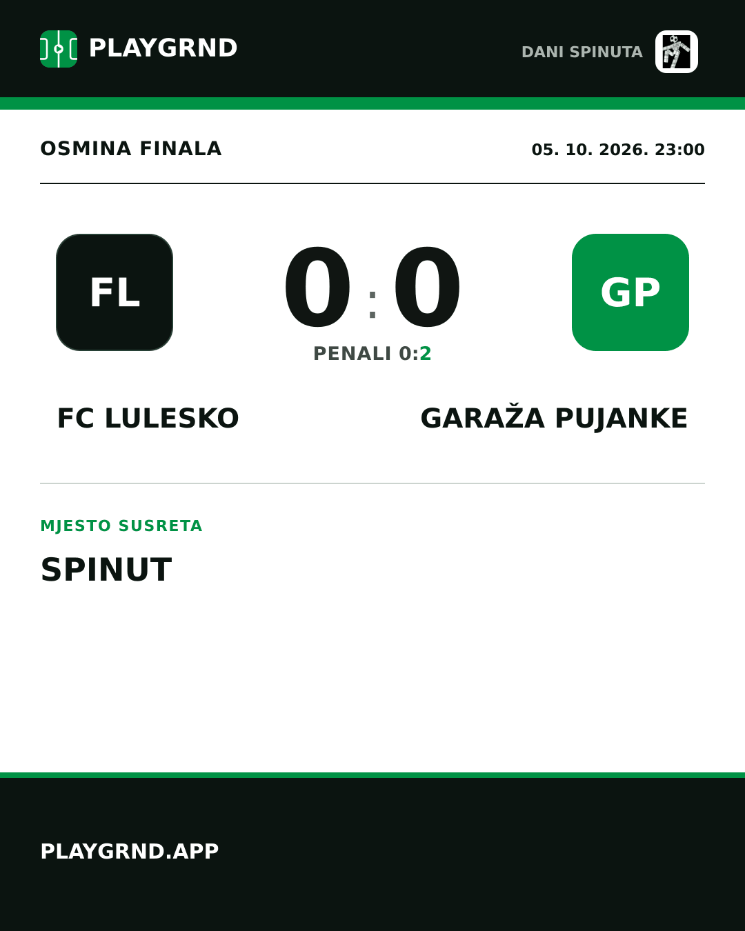 Instagram slika: FC Lulesko 0:0 Garaža Pujanke
