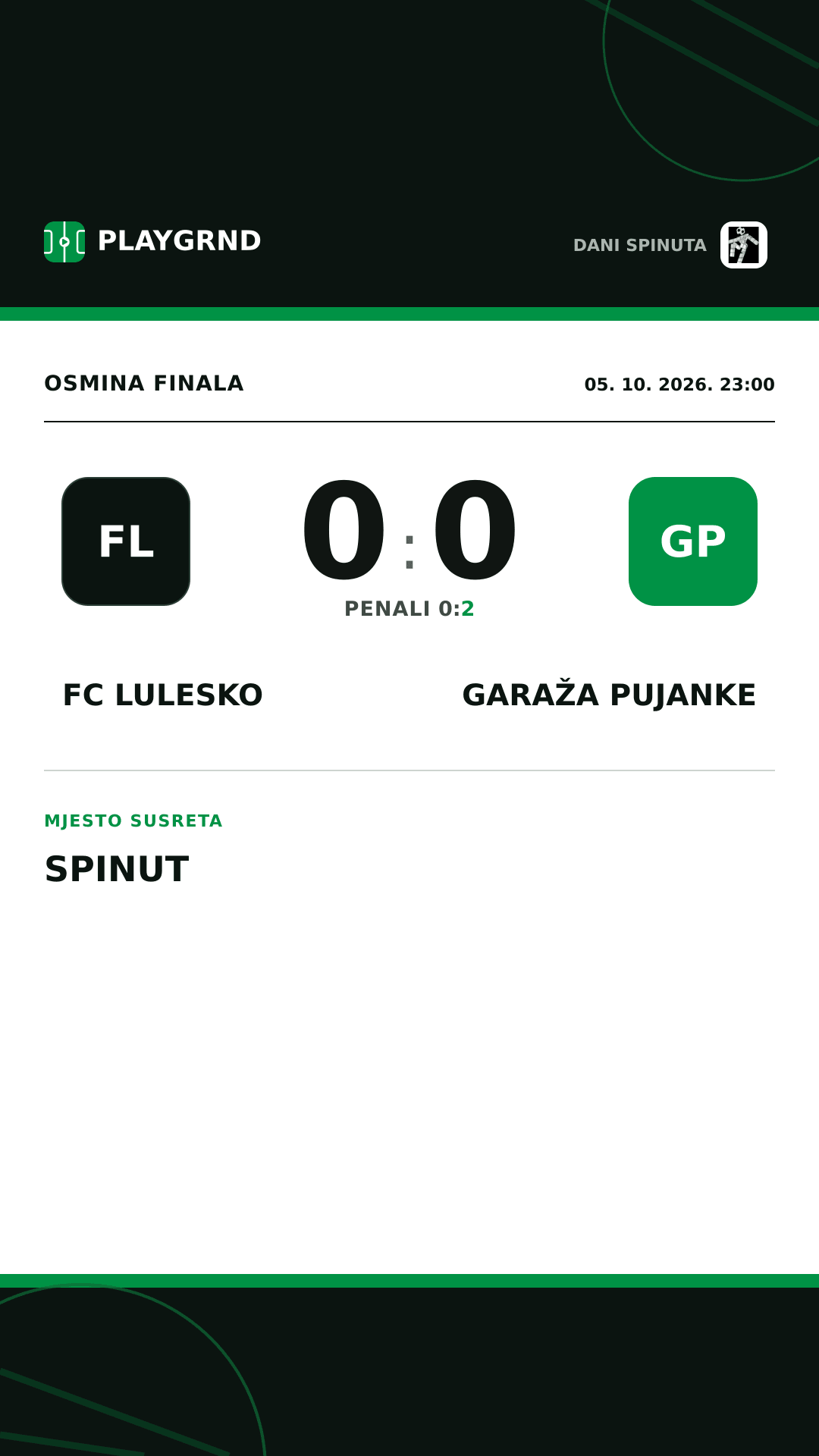 Instagram slika: FC Lulesko 0:0 Garaža Pujanke