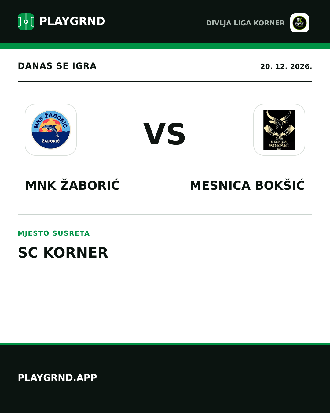 Instagram slika: MNK Žaborić vs Mesnica Bokšić