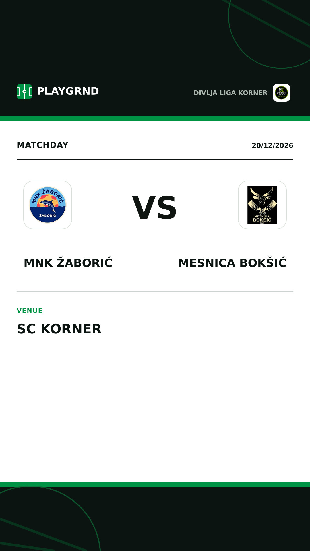 Instagram artwork: MNK Žaborić vs Mesnica Bokšić