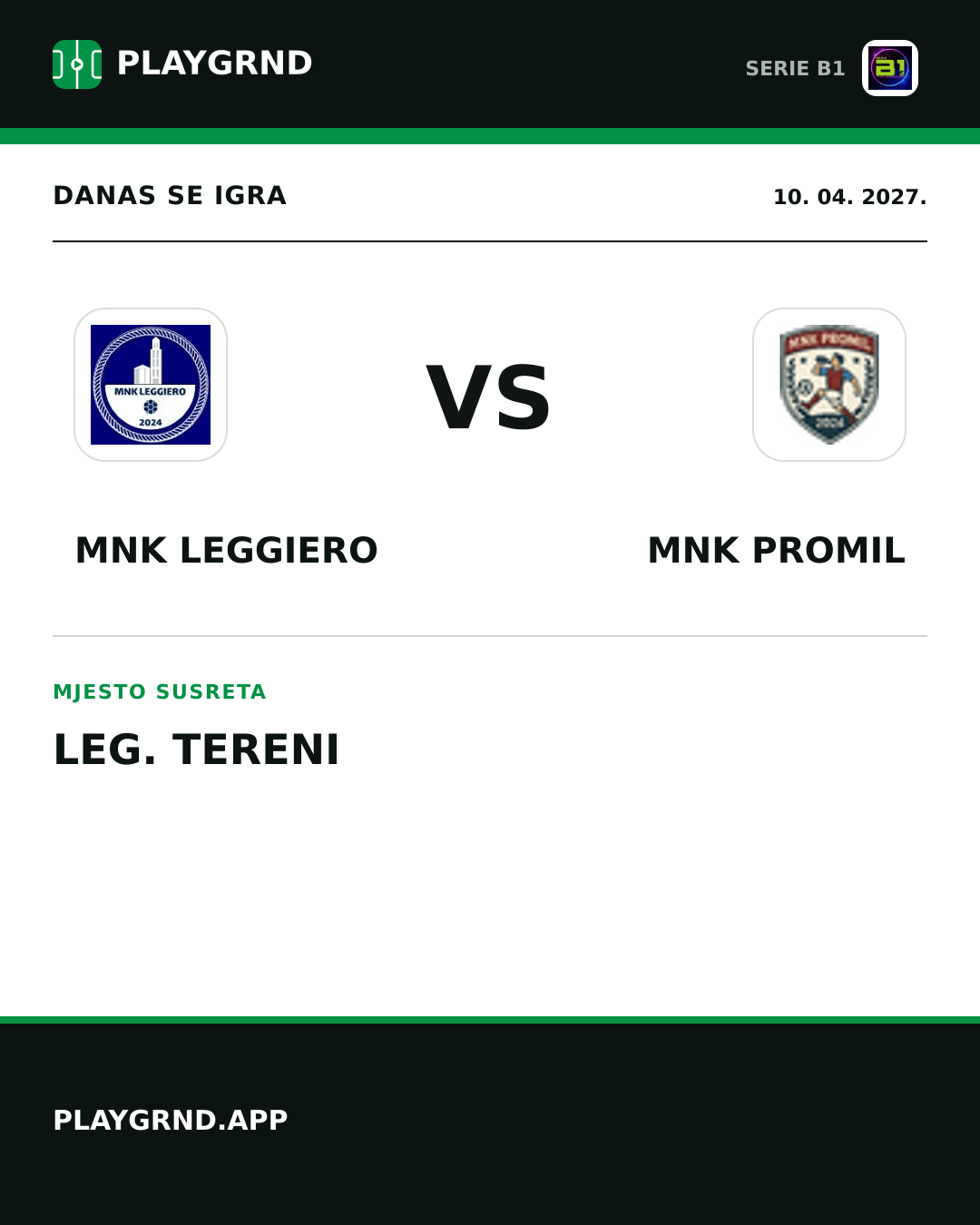 Instagram slika: MNK Leggiero vs Mnk Promil