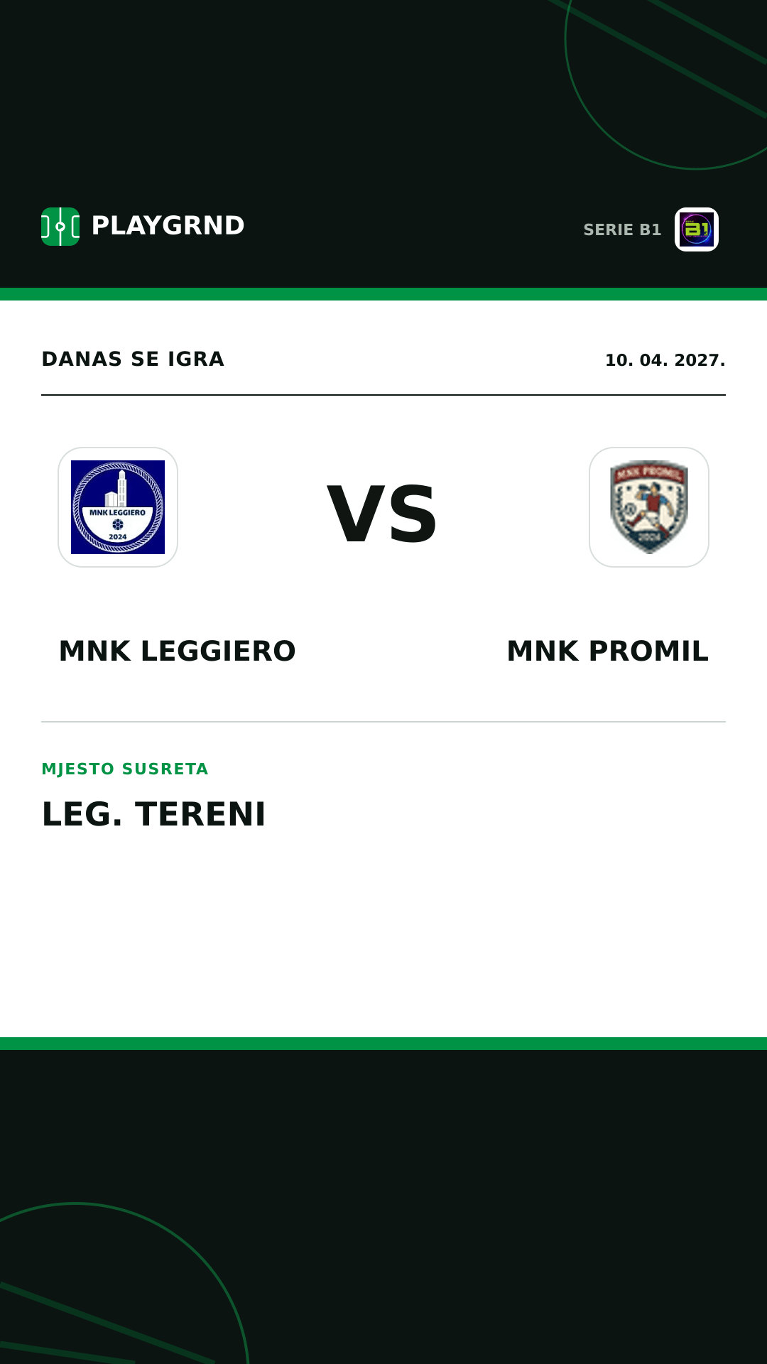 Instagram slika: MNK Leggiero vs Mnk Promil