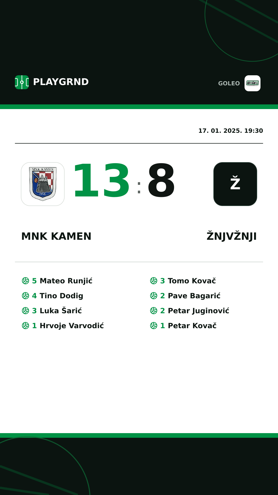 Instagram slika: MNK Kamen 13:8 Žnjvžnji
