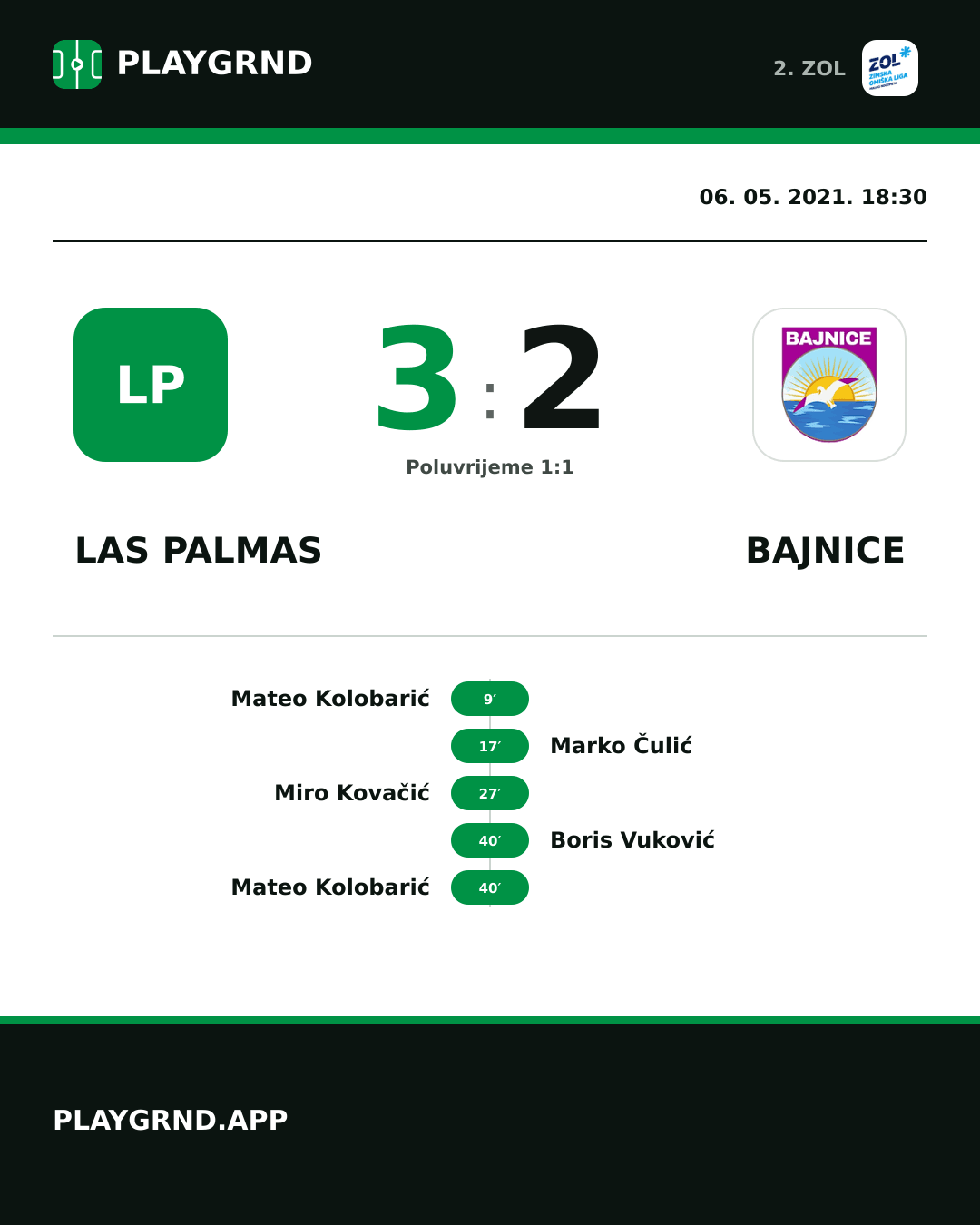 Instagram slika: Las Palmas 3:2 Bajnice