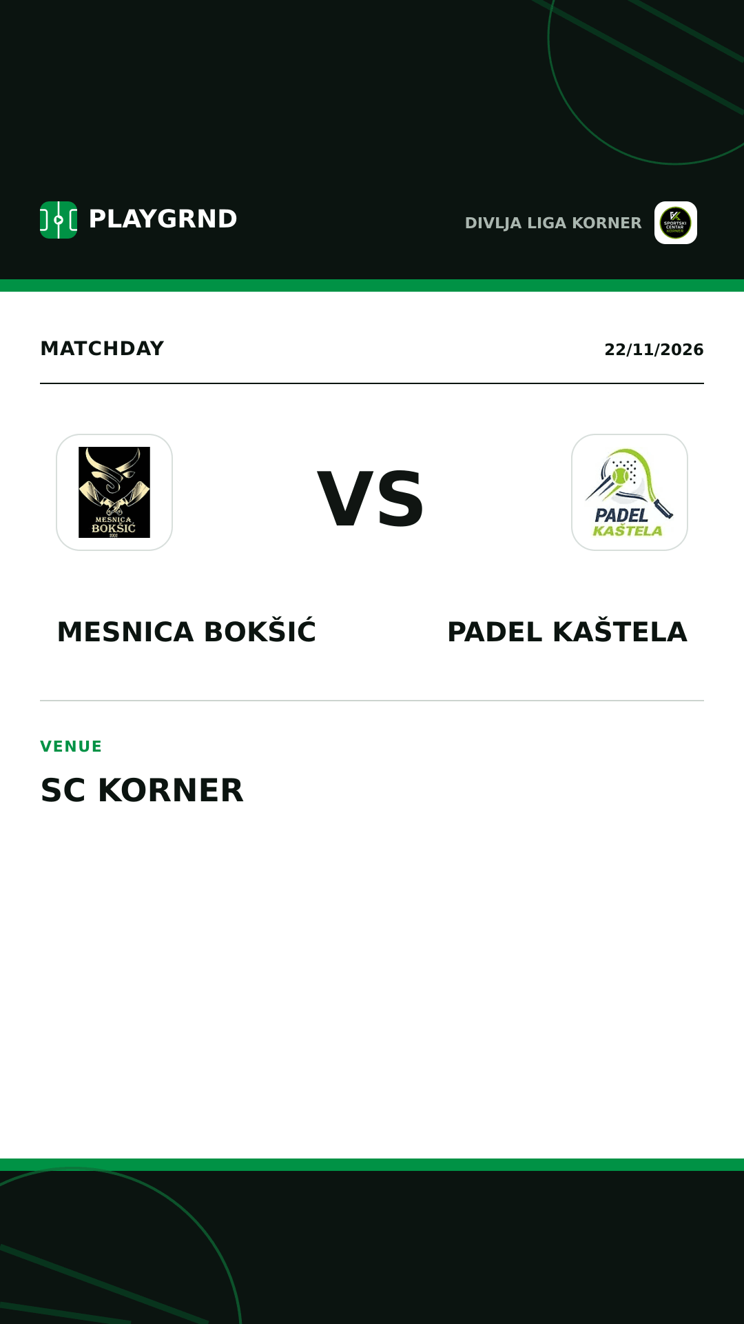 Instagram artwork: Mesnica Bokšić vs Padel Kaštela
