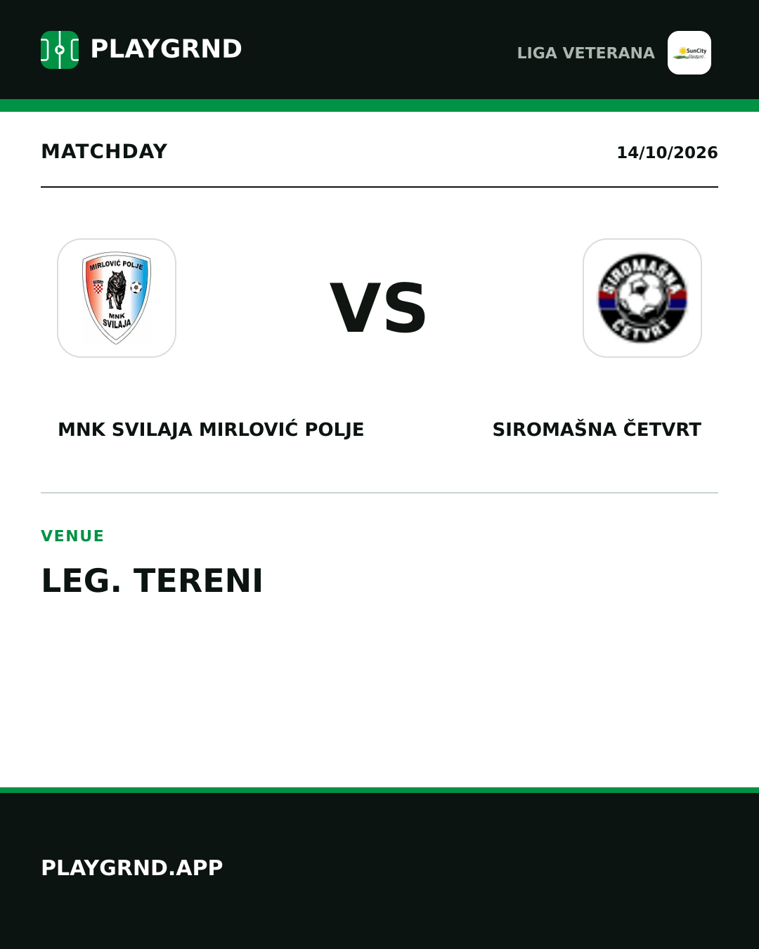 Instagram artwork: MNK Svilaja Mirlović Polje vs Siromašna Četvrt