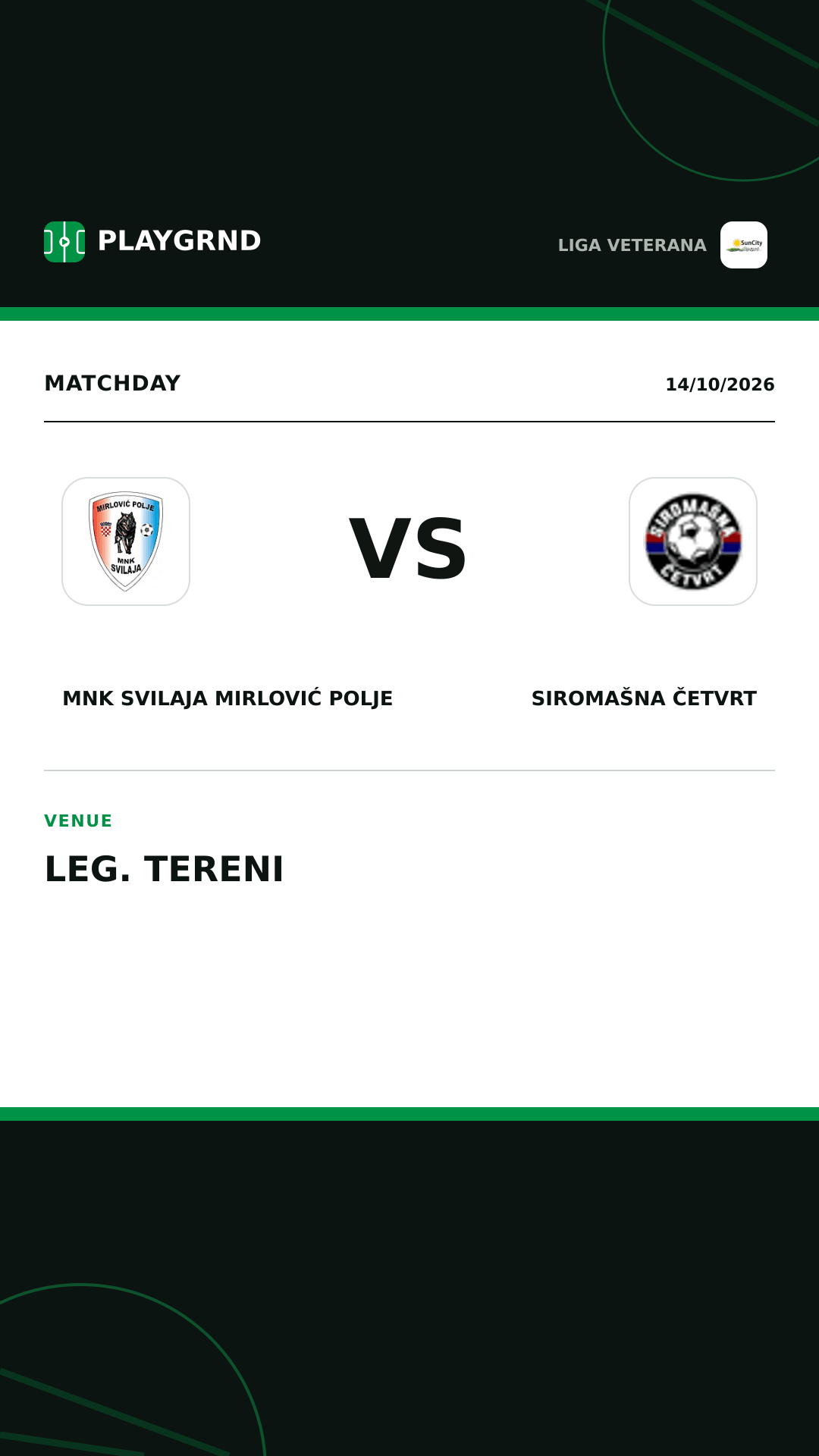 Instagram artwork: MNK Svilaja Mirlović Polje vs Siromašna Četvrt