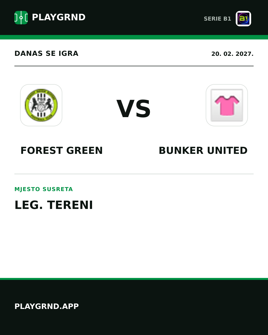 Instagram slika: Forest Green vs Bunker United