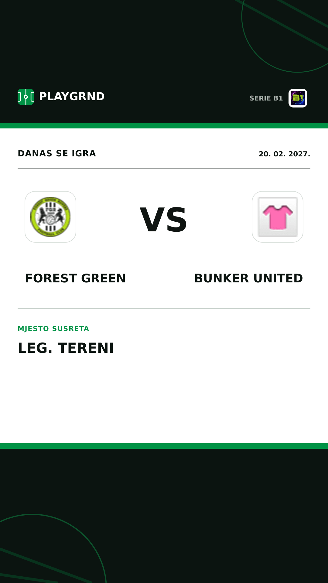 Instagram slika: Forest Green vs Bunker United