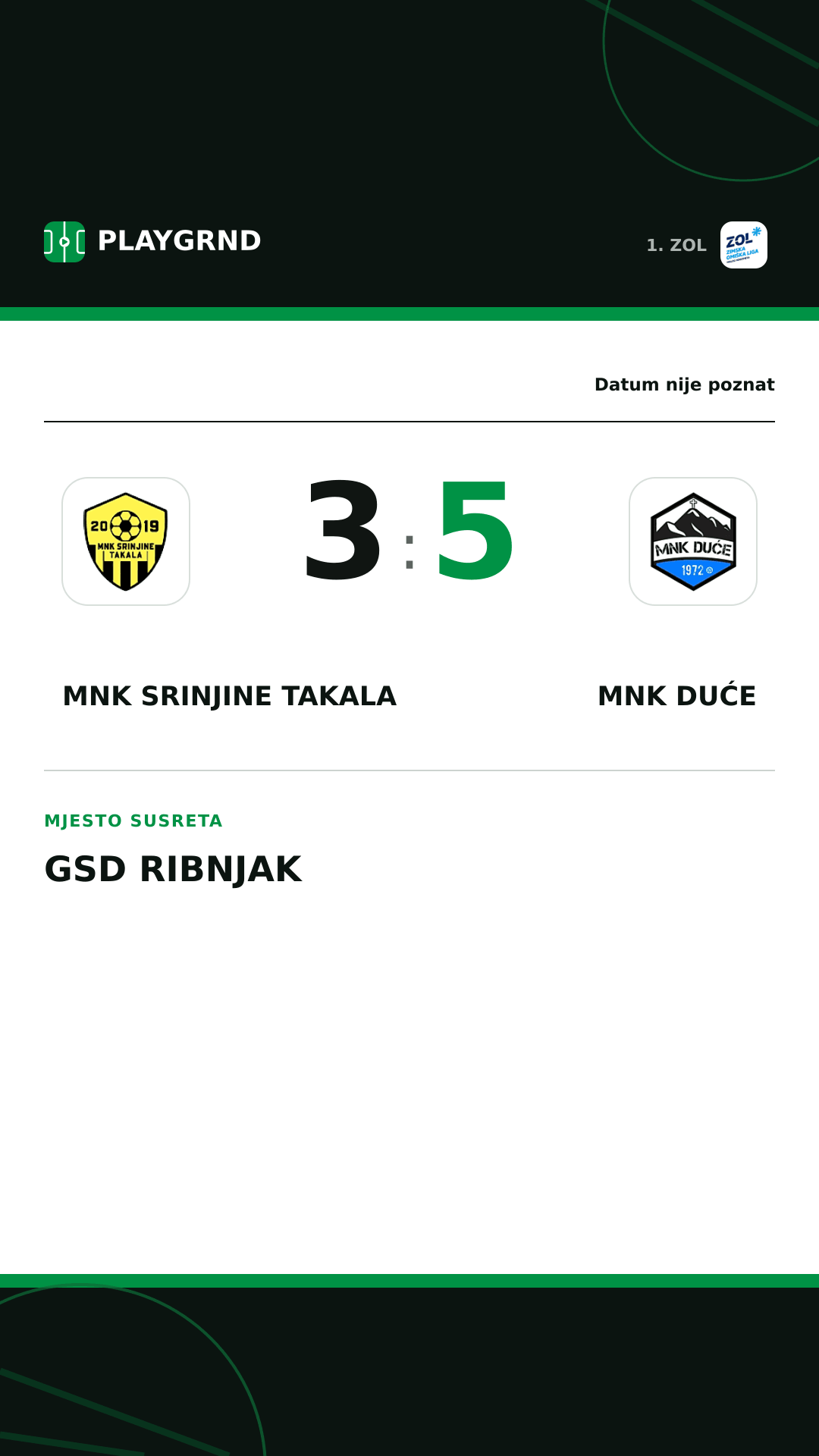 Instagram slika: MNK Srinjine Takala 3:5 MNK Duće