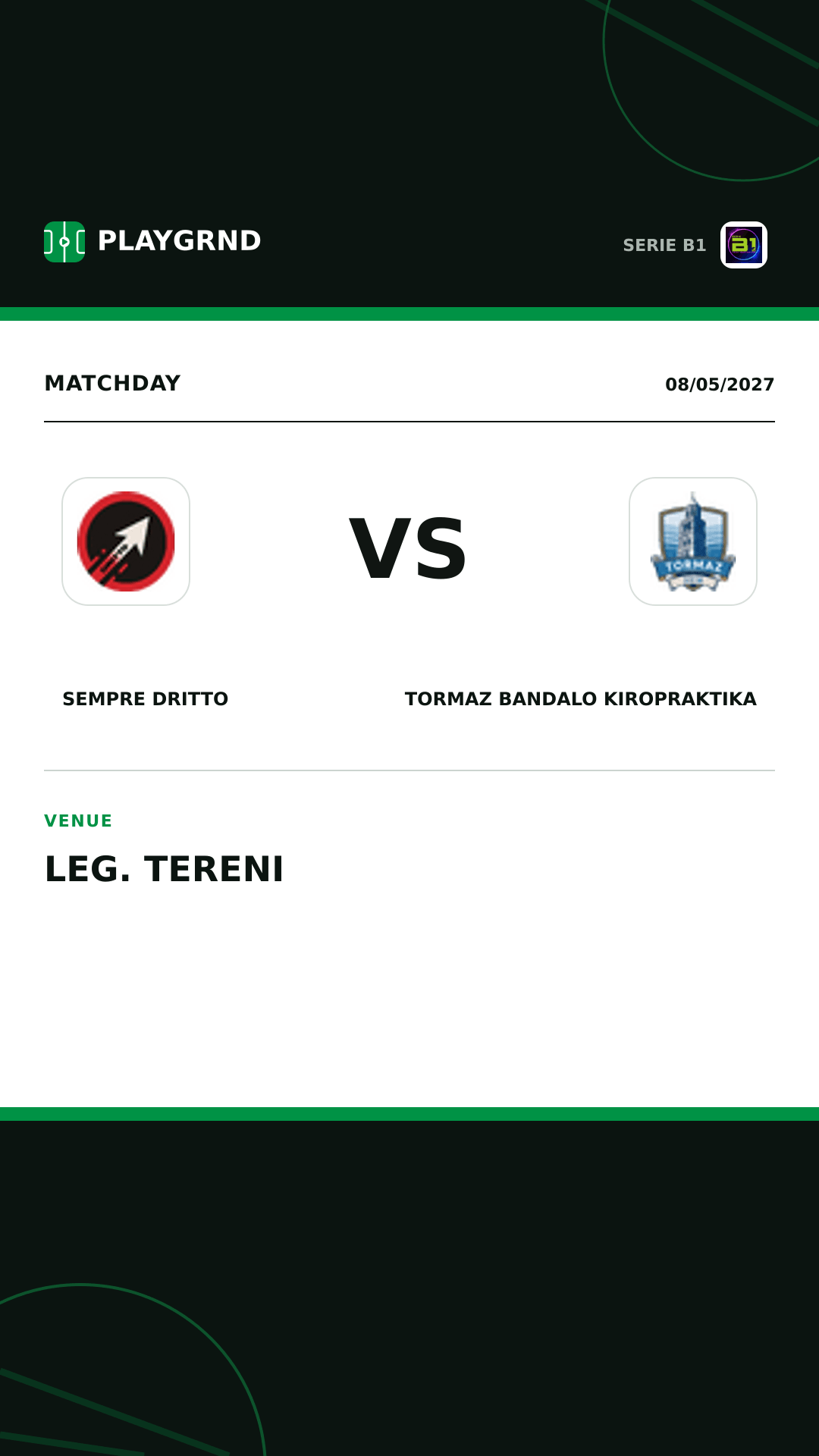 Instagram artwork: Sempre Dritto vs Tormaz Bandalo Kiropraktika