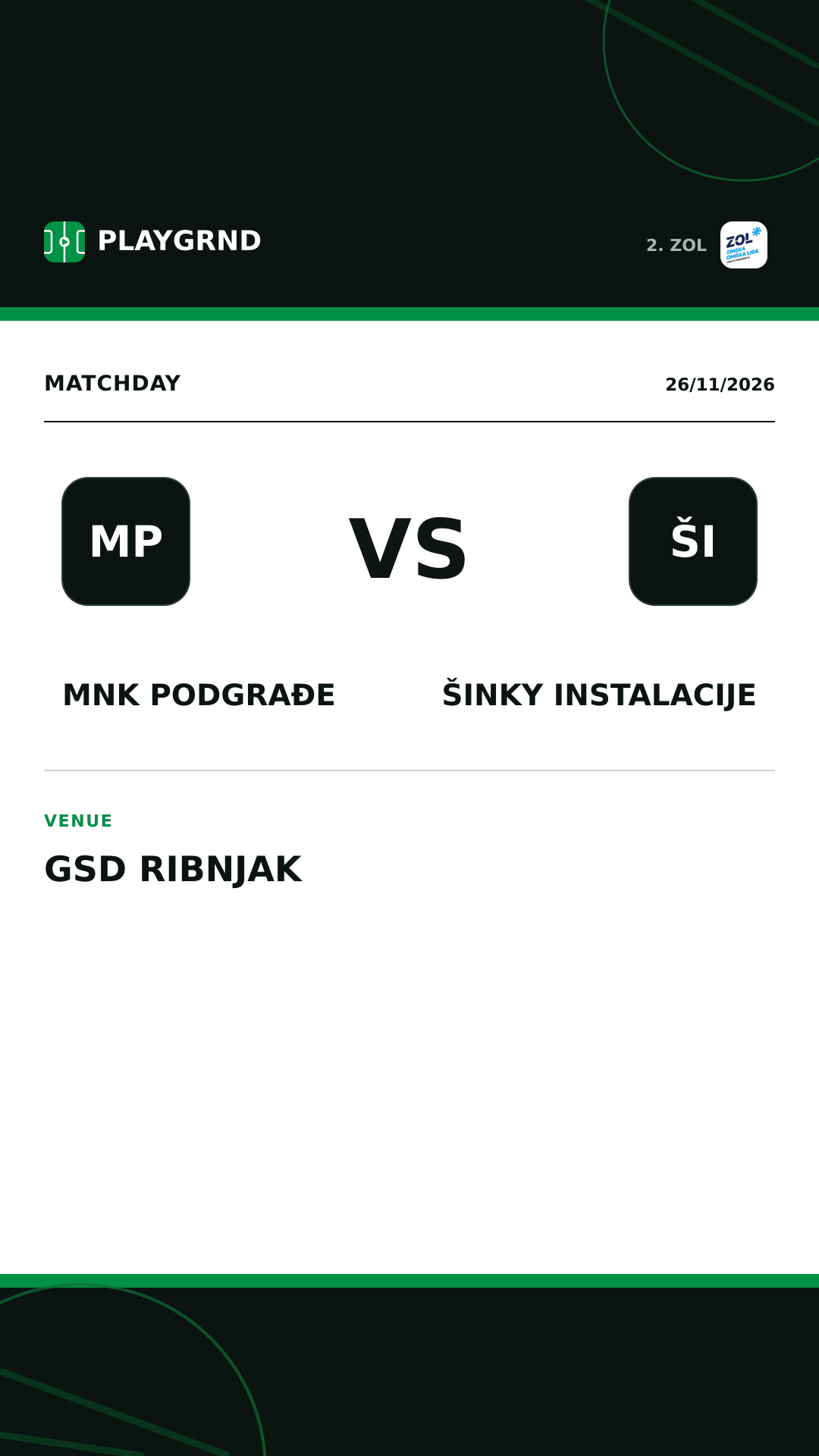 Instagram artwork: MNK Podgrađe vs Šinky Instalacije