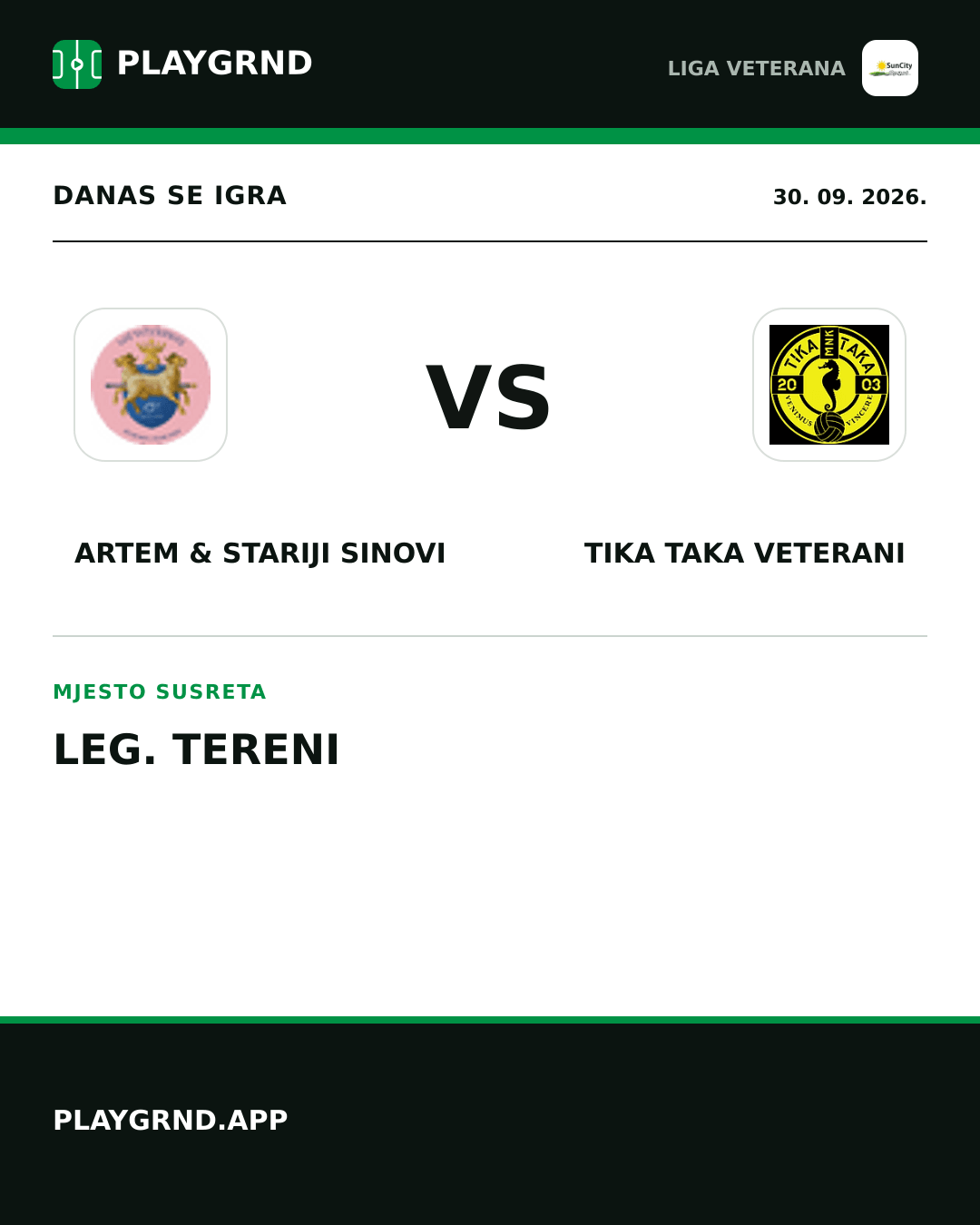 Instagram slika: Artem & Stariji Sinovi vs Tika Taka Veterani
