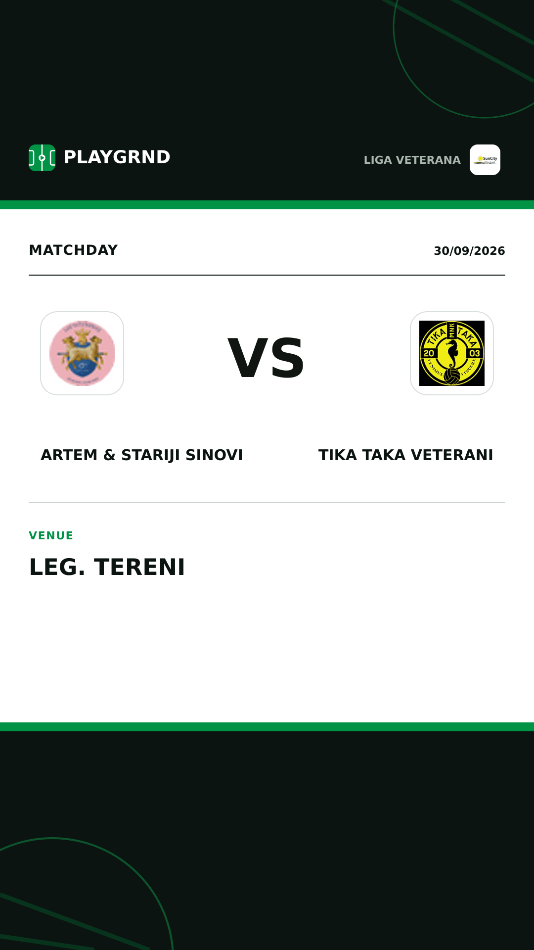 Instagram artwork: Artem & Stariji Sinovi vs Tika Taka Veterani