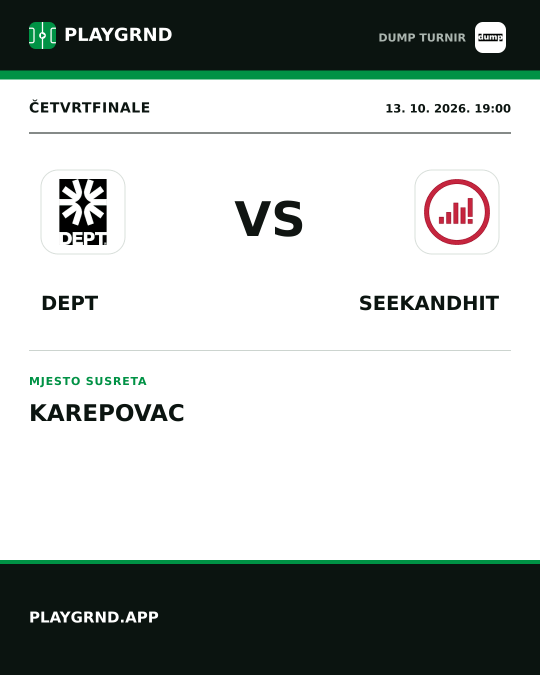 Instagram slika: DEPT vs SeekandHit