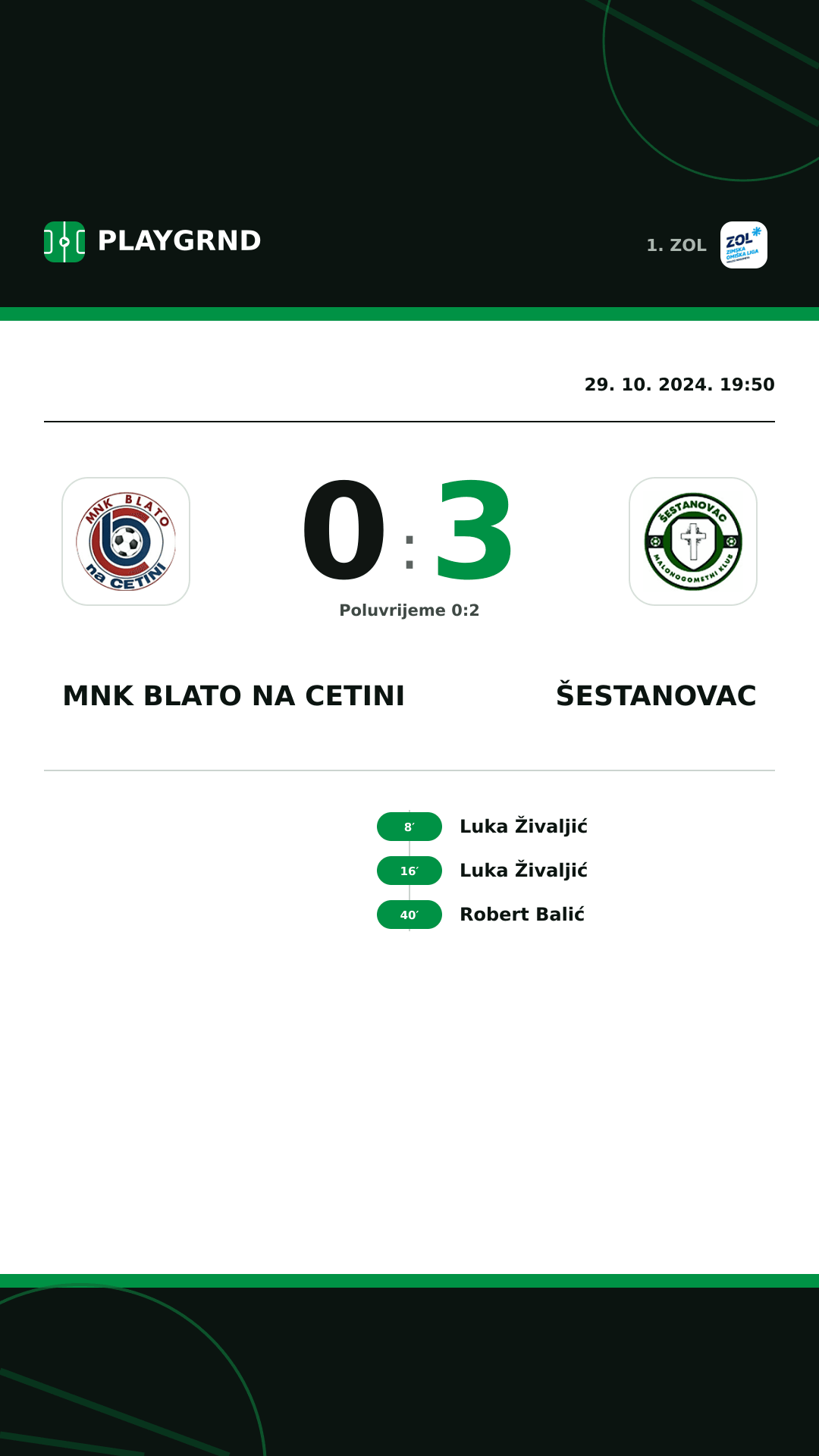 Instagram slika: MNK Blato na Cetini 0:3 Šestanovac