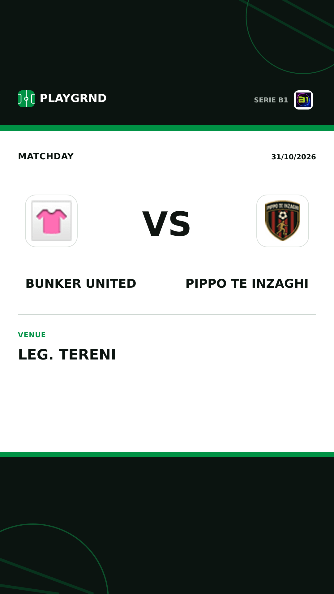 Instagram artwork: Bunker United vs Pippo TE Inzaghi
