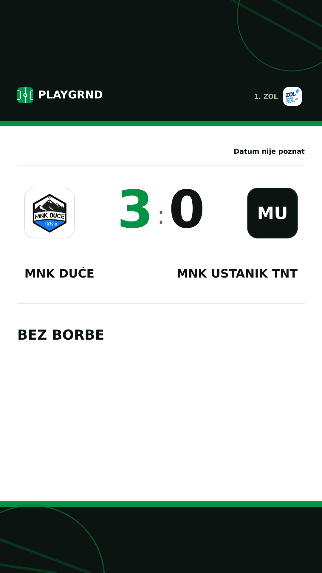 Instagram slika: MNK Duće 3:0 MNK Ustanik TNT
