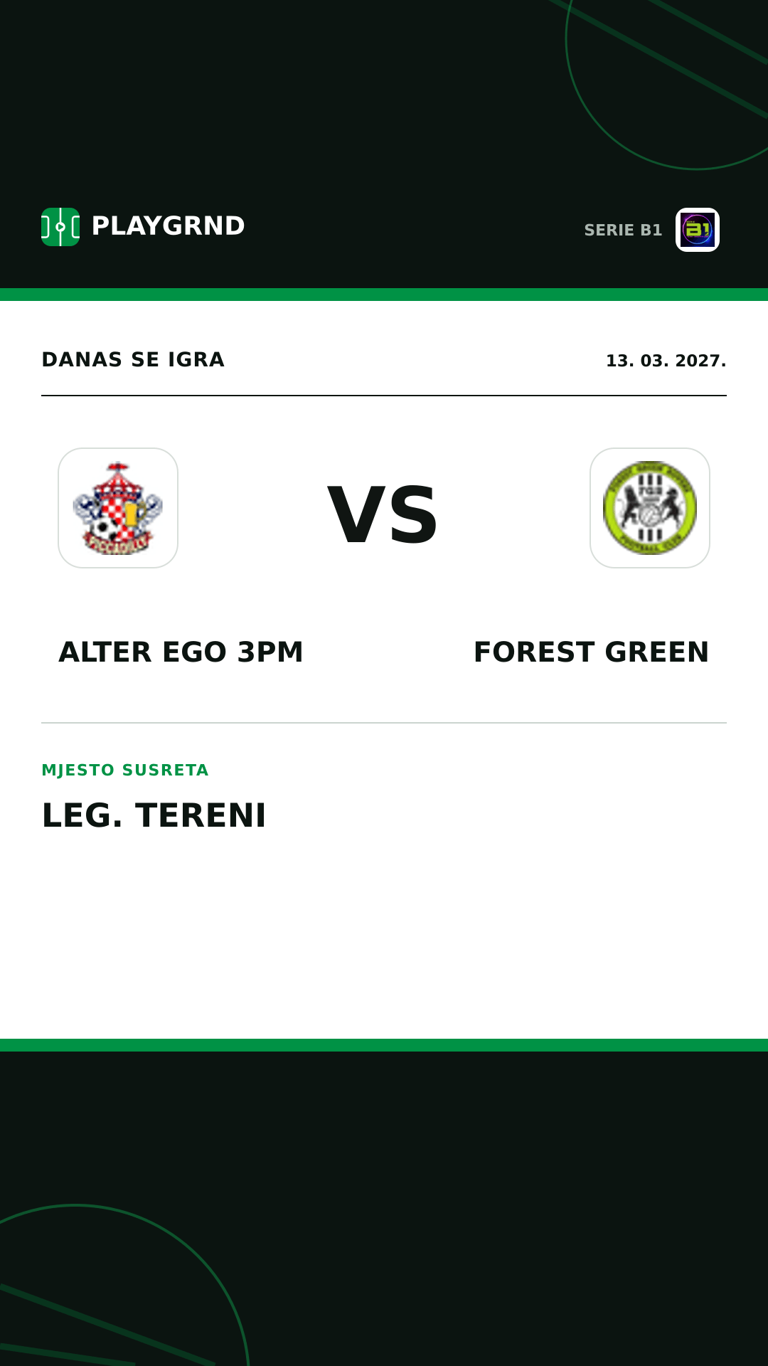 Instagram slika: Alter Ego 3PM vs Forest Green