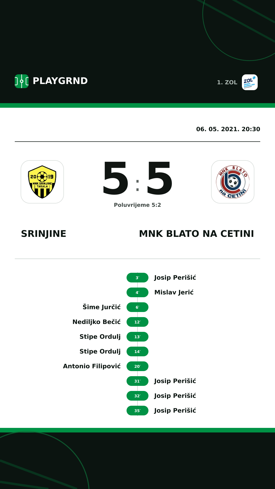 Instagram slika: Srinjine 5:5 MNK Blato na Cetini