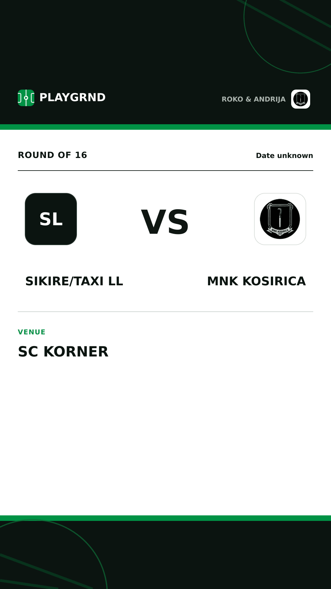 Instagram artwork: Sikire/Taxi LL vs MNK Kosirica