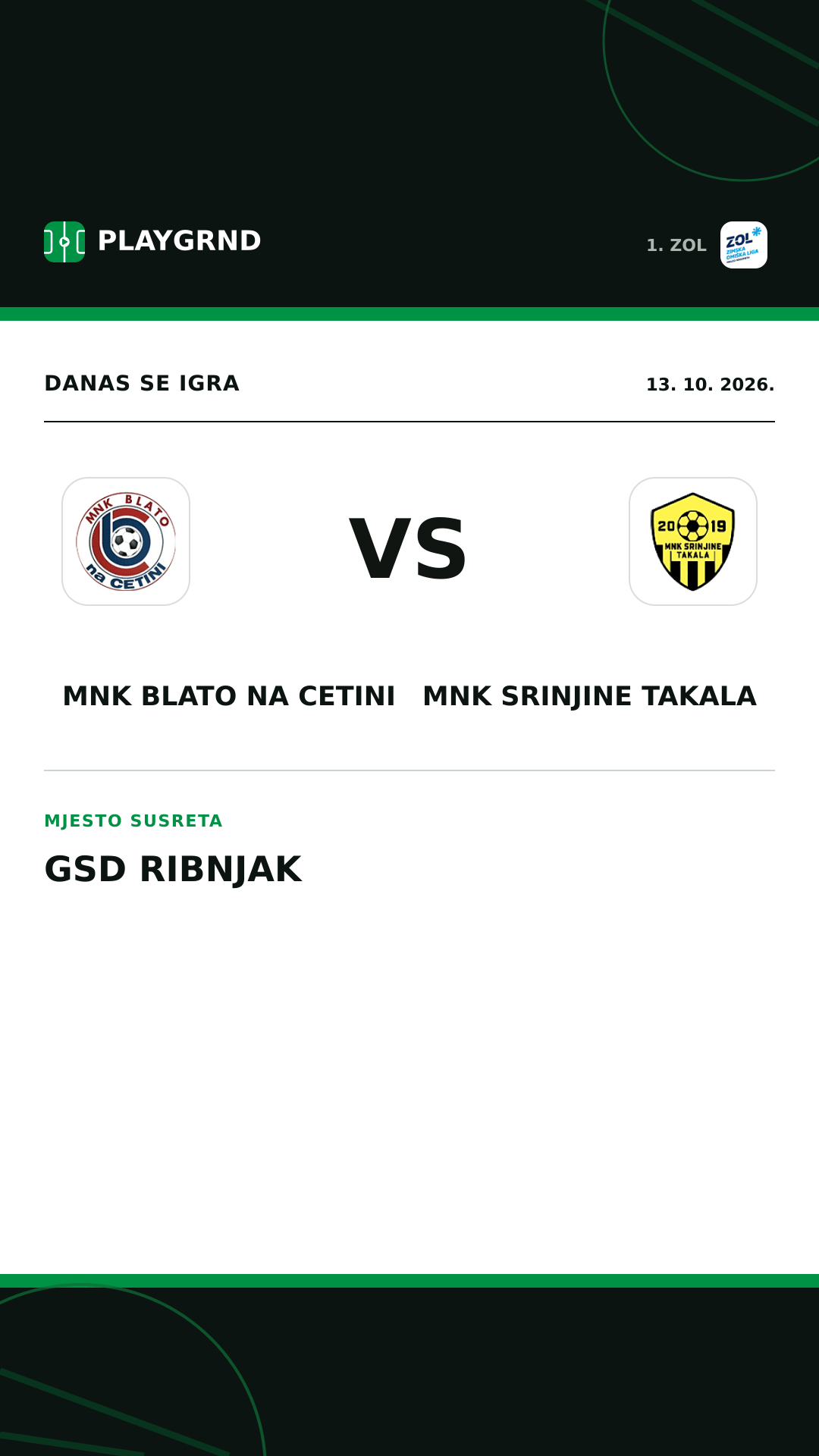 Instagram slika: MNK Blato na Cetini vs MNK Srinjine Takala