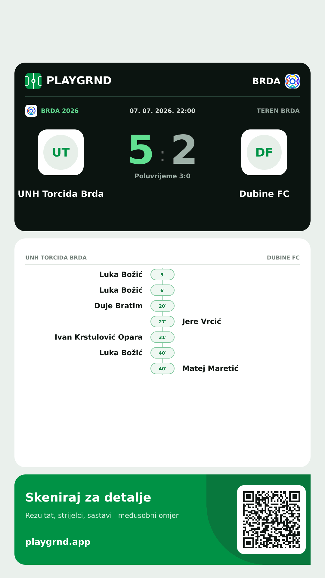 Story slika: UNH Torcida Brda 5:2 Dubine FC