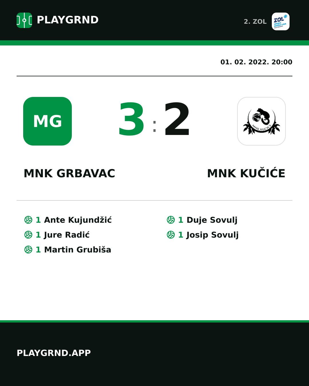 Instagram slika: MNK Grbavac 3:2 MNK Kučiće