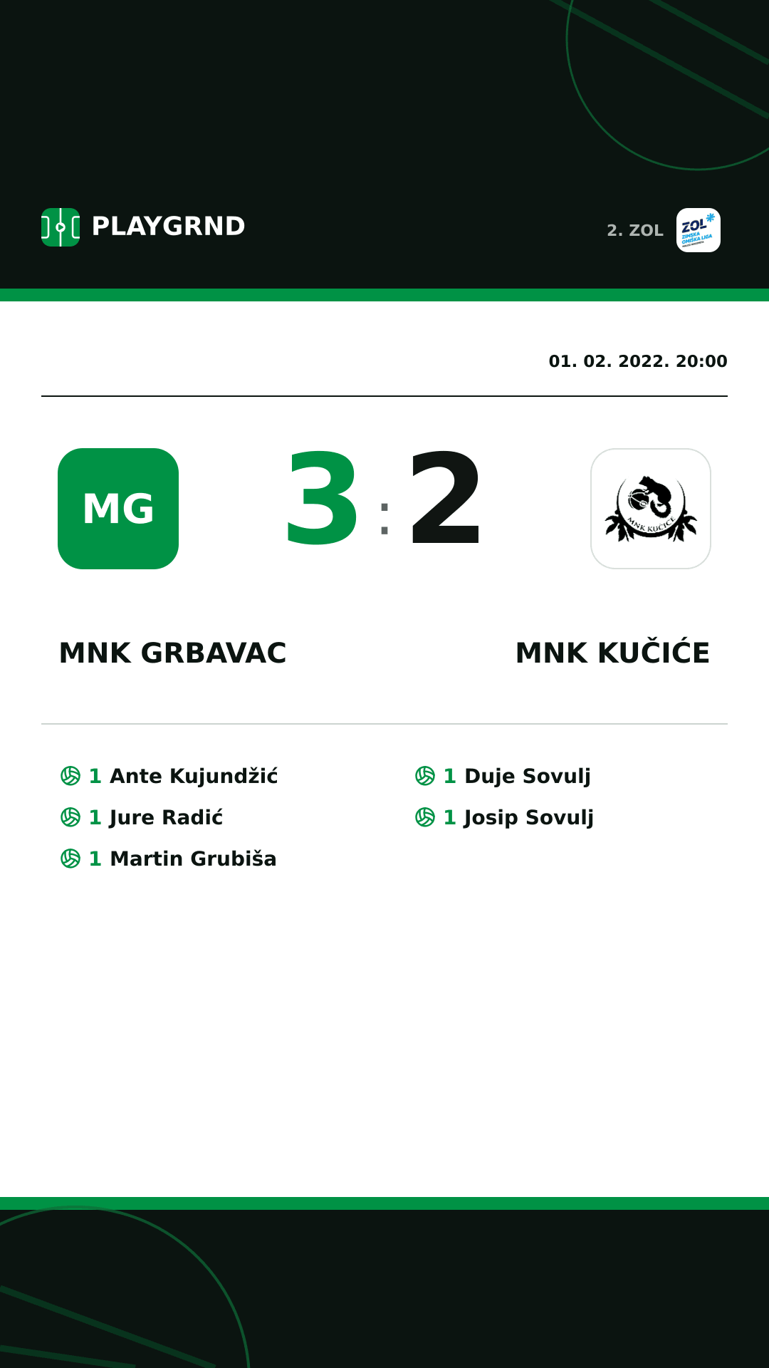 Instagram slika: MNK Grbavac 3:2 MNK Kučiće