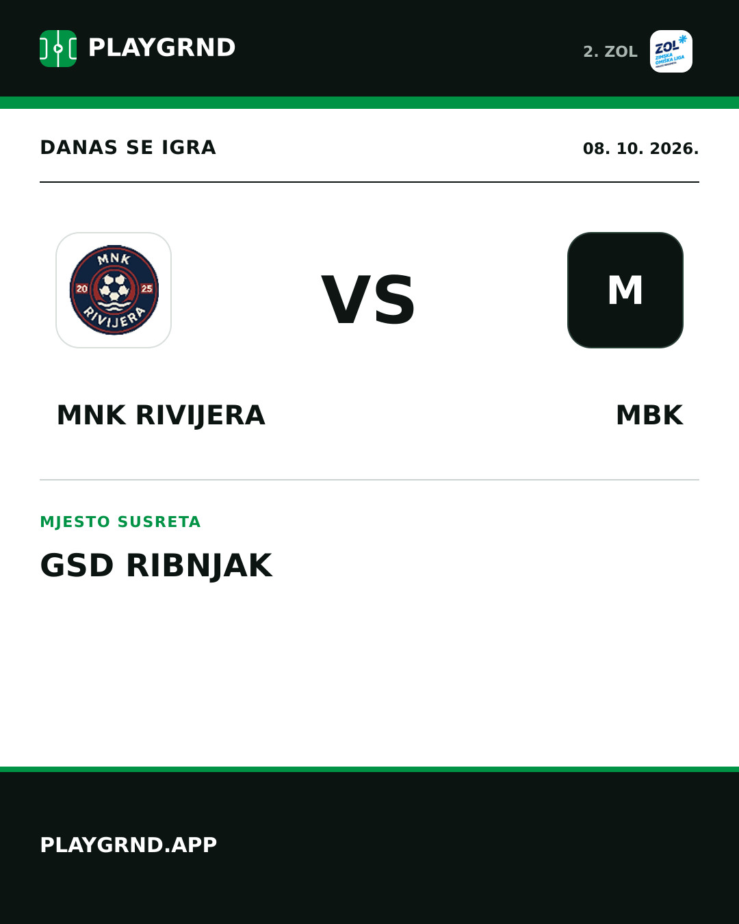Instagram slika: MNK Rivijera vs MBK
