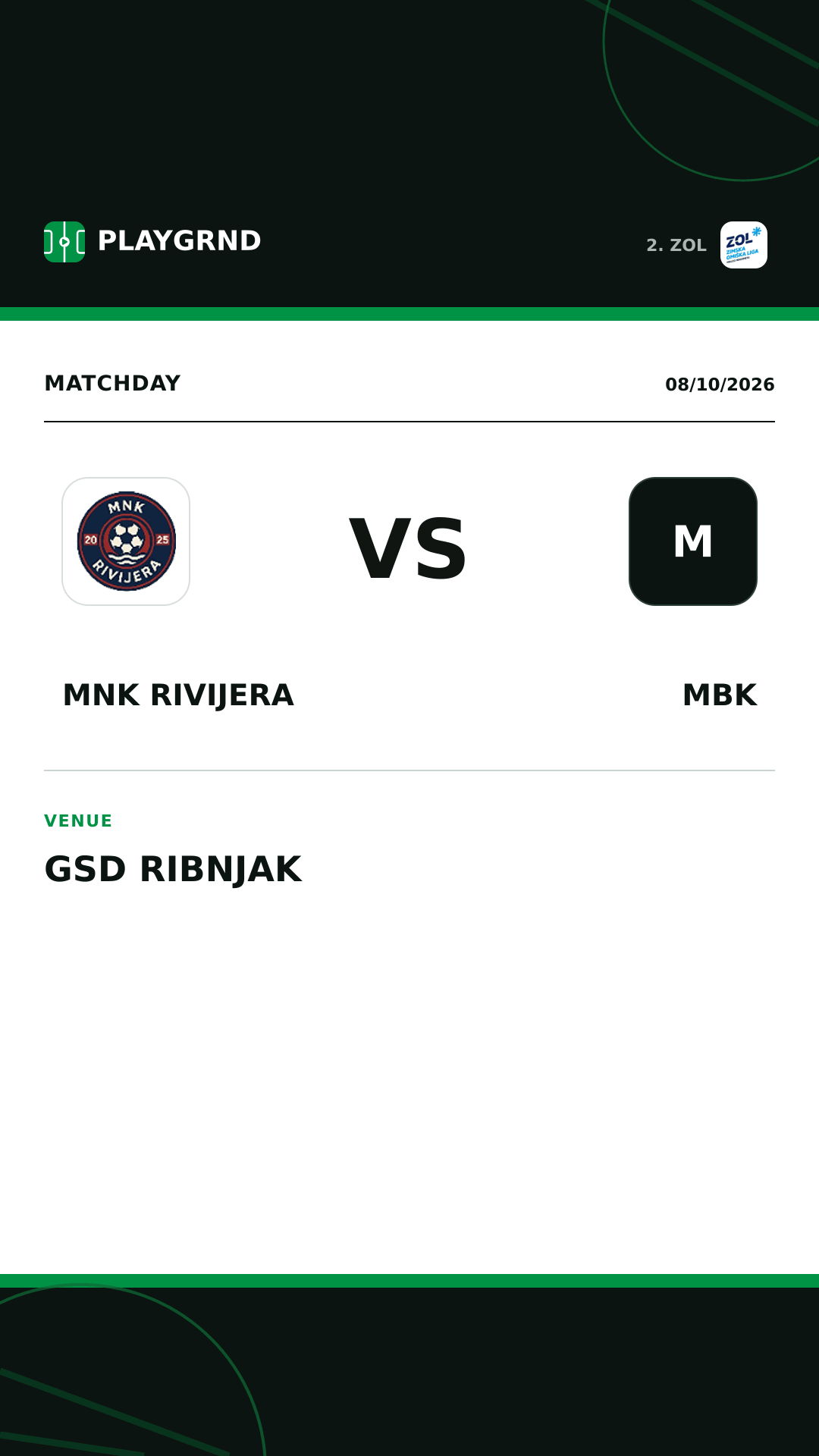 Instagram artwork: MNK Rivijera vs MBK