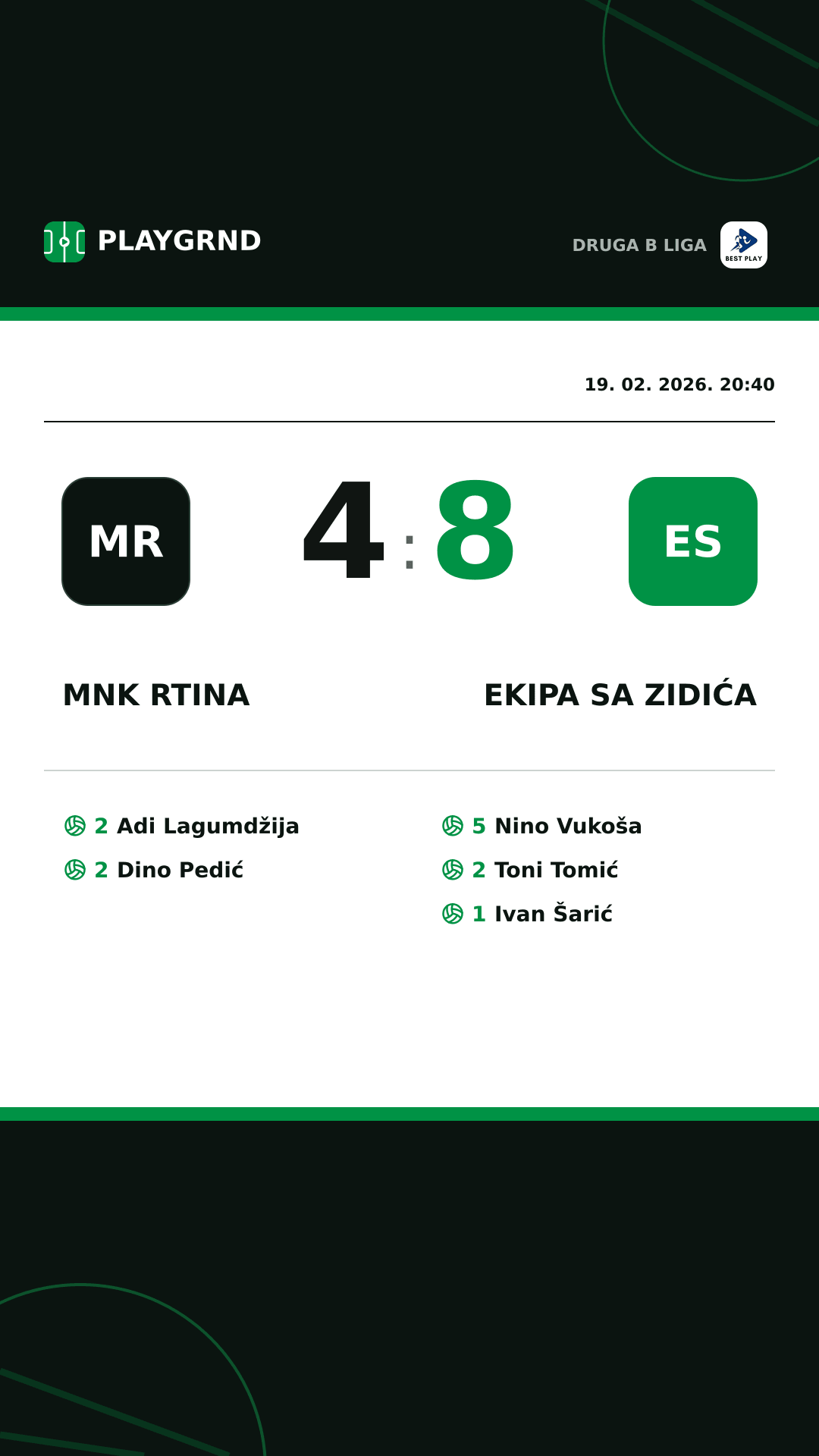 Instagram slika: Mnk Rtina 4:8 Ekipa Sa Zidića