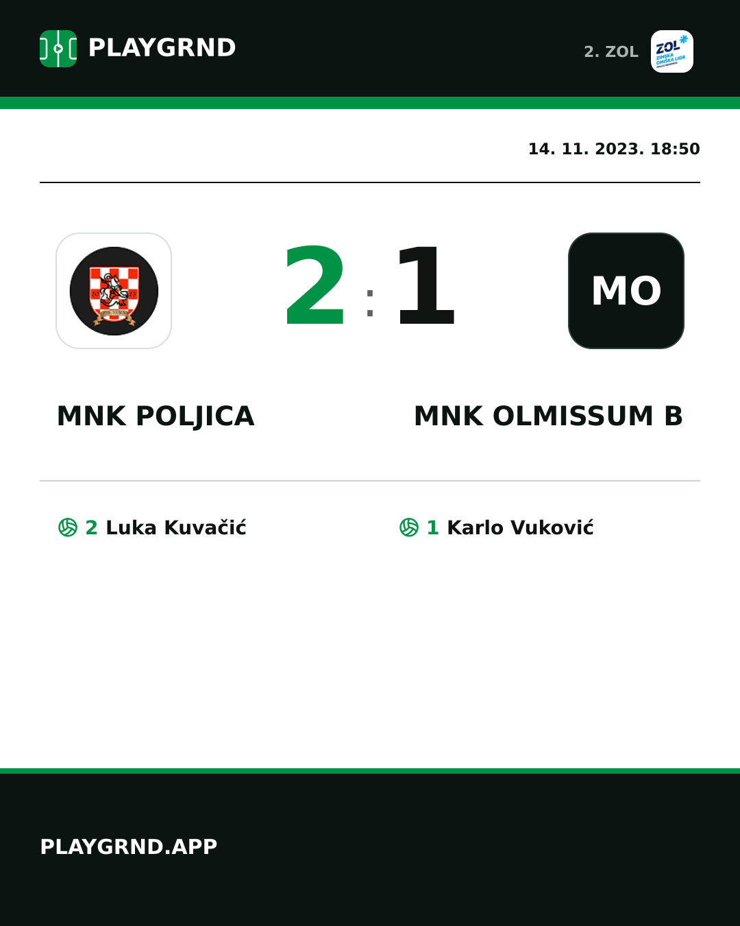 Instagram slika: MNK Poljica 2:1 MNK Olmissum B