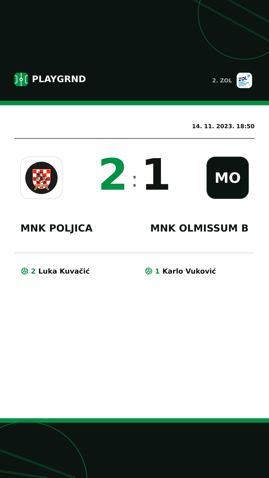 Instagram slika: MNK Poljica 2:1 MNK Olmissum B