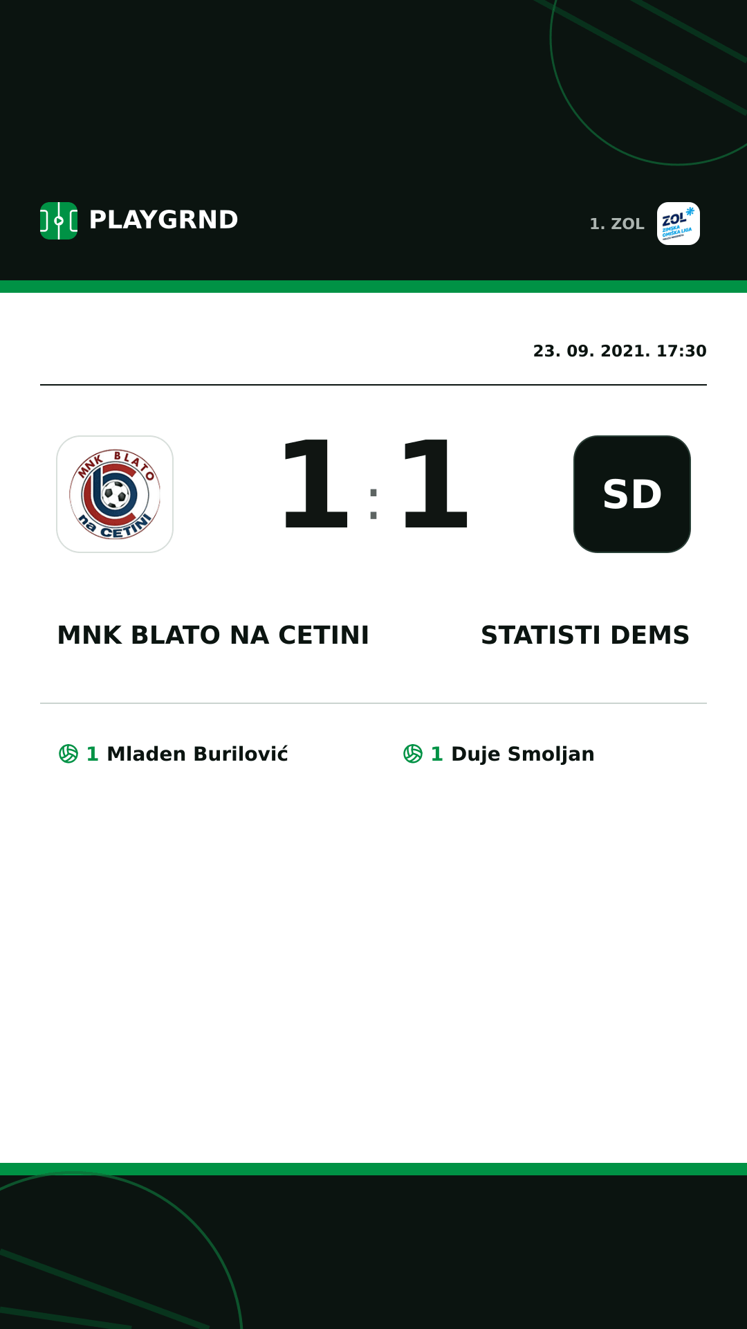 Instagram slika: MNK Blato na Cetini 1:1 STatisti DEMS