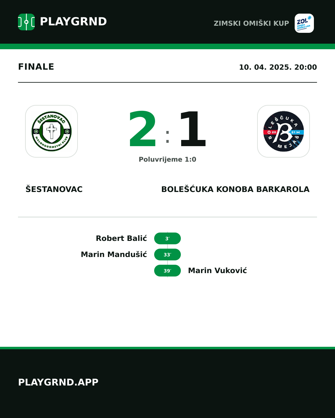 Instagram slika: Šestanovac 2:1 Bolešćuka Konoba Barkarola