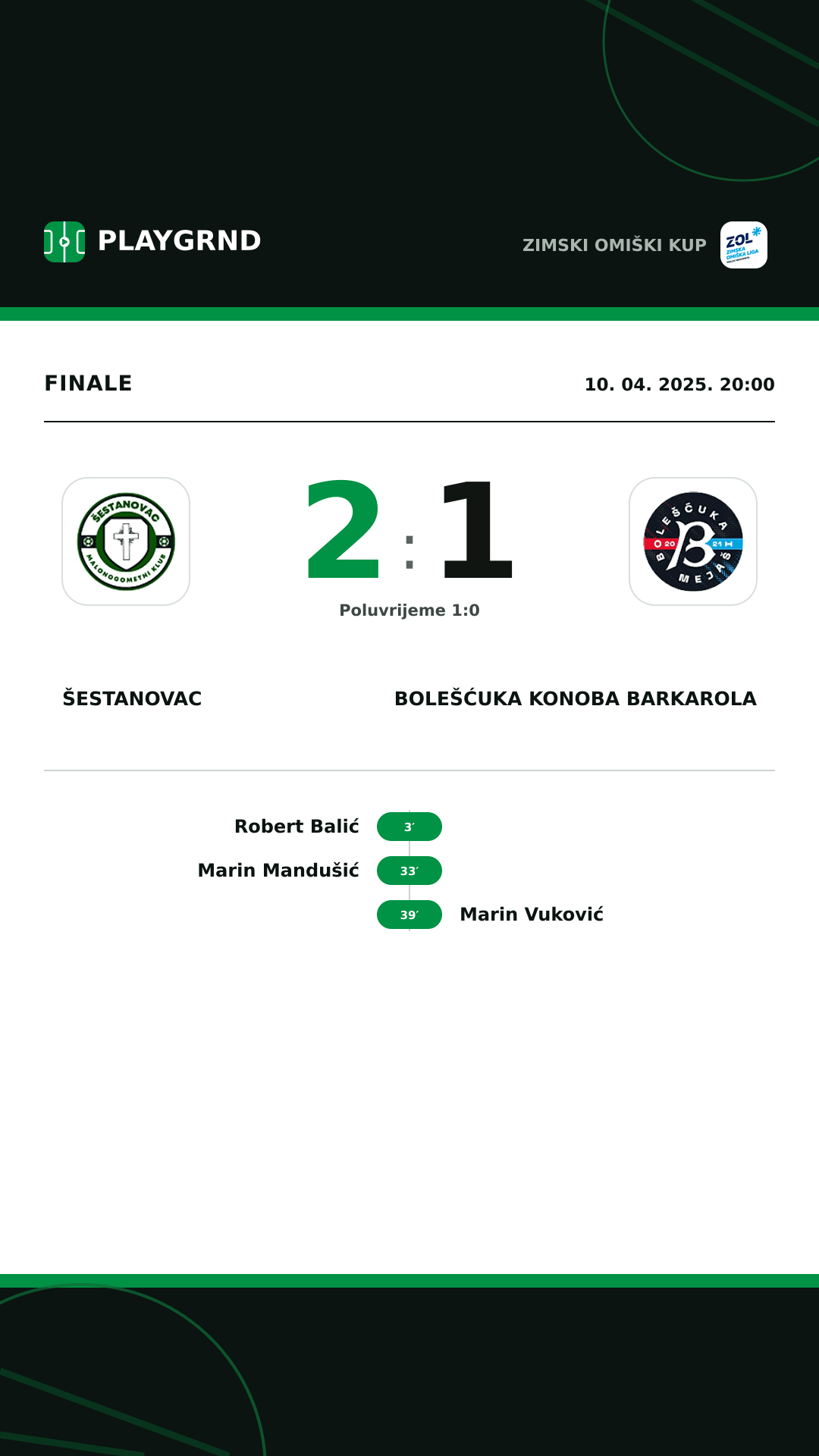 Instagram slika: Šestanovac 2:1 Bolešćuka Konoba Barkarola