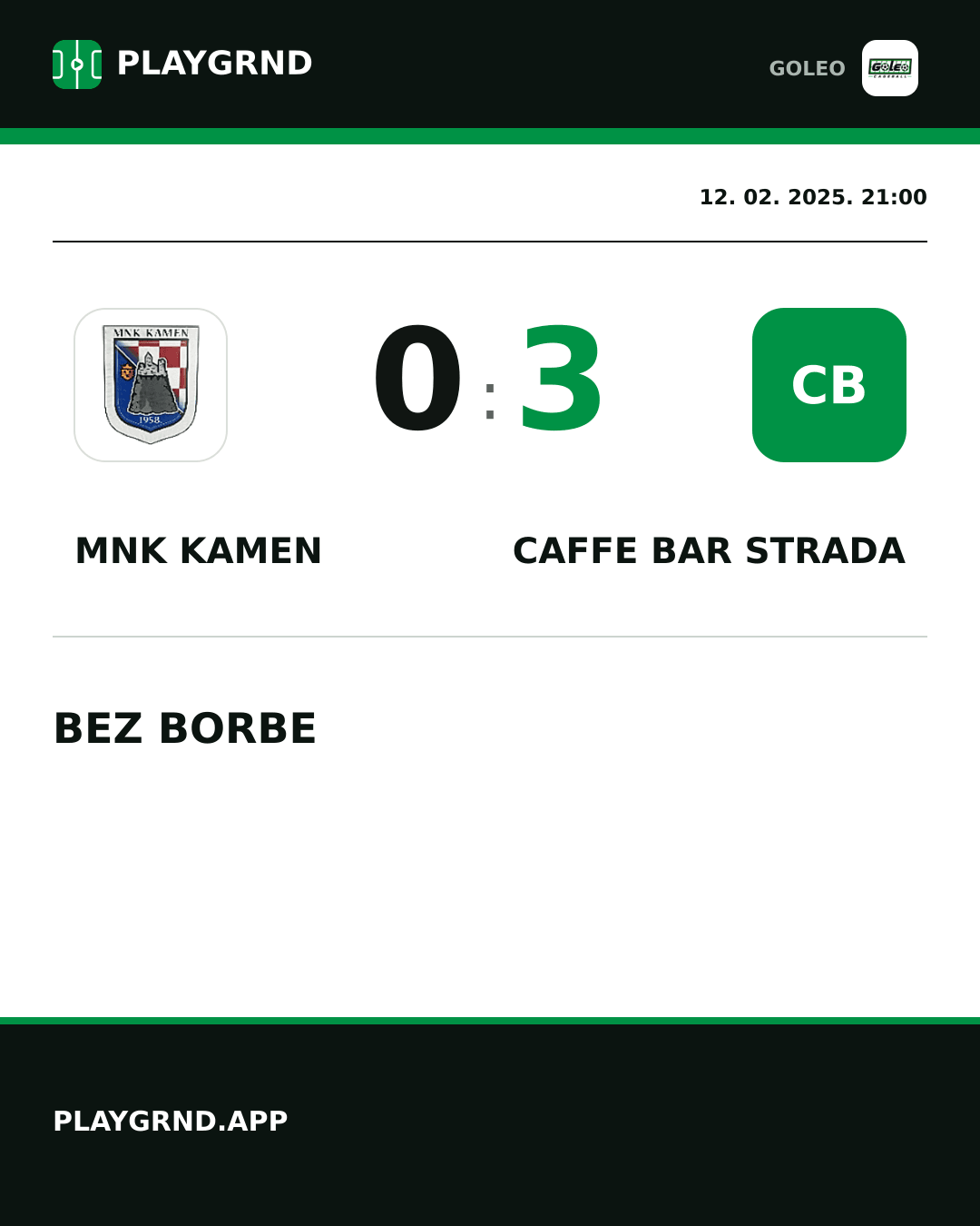 Instagram slika: MNK Kamen 0:3 Caffe bar Strada