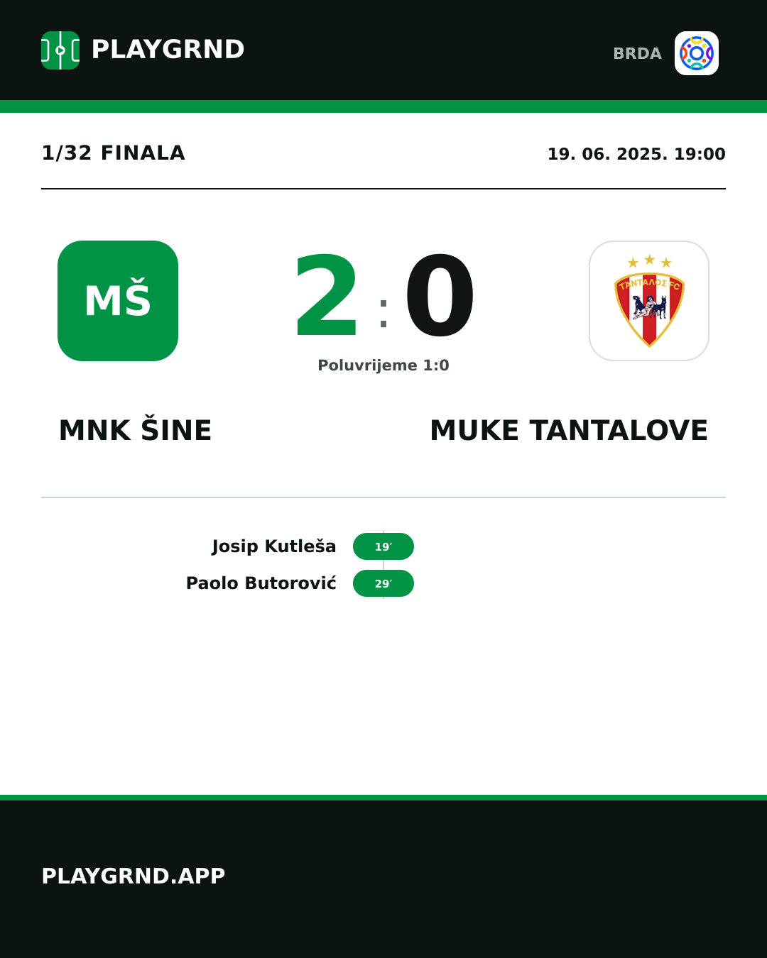 Instagram slika: MNK Šine 2:0 Muke Tantalove