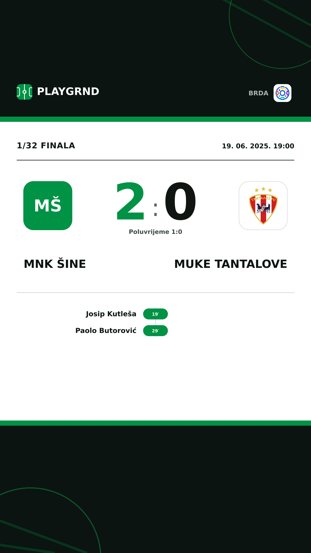 Instagram slika: MNK Šine 2:0 Muke Tantalove