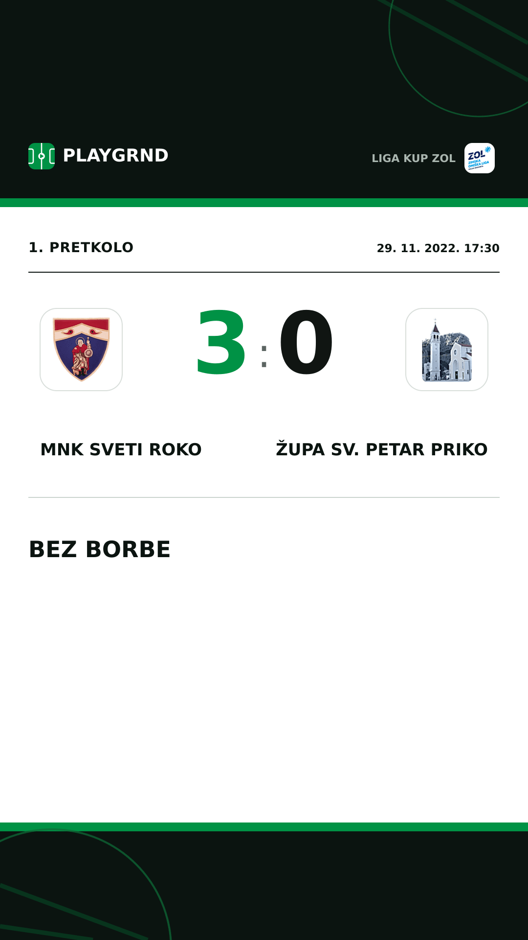 Instagram slika: MNK Sveti Roko 3:0 Župa Sv. Petar Priko