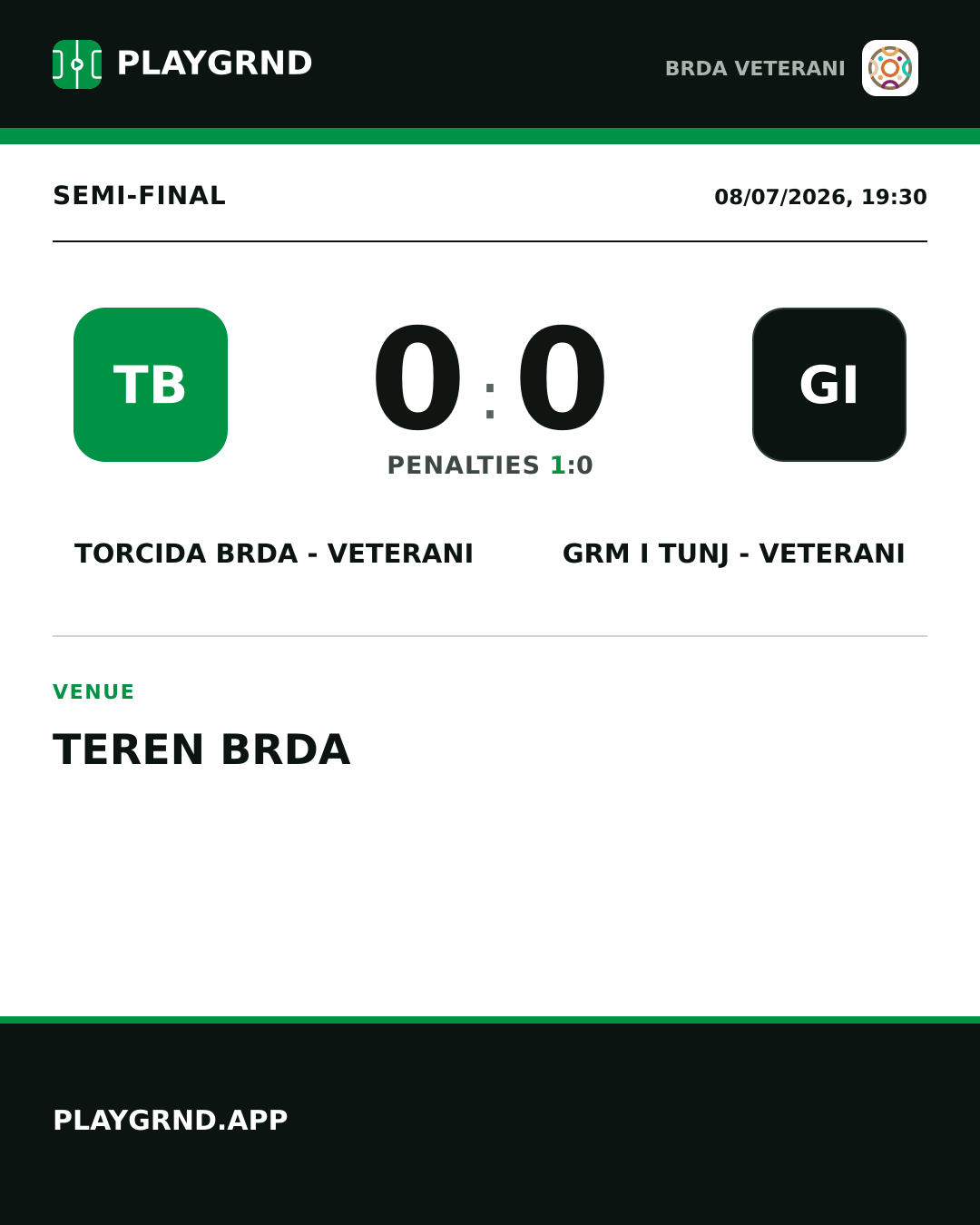 Instagram artwork: Torcida Brda - Veterani 0:0 Grm i Tunj - Veterani