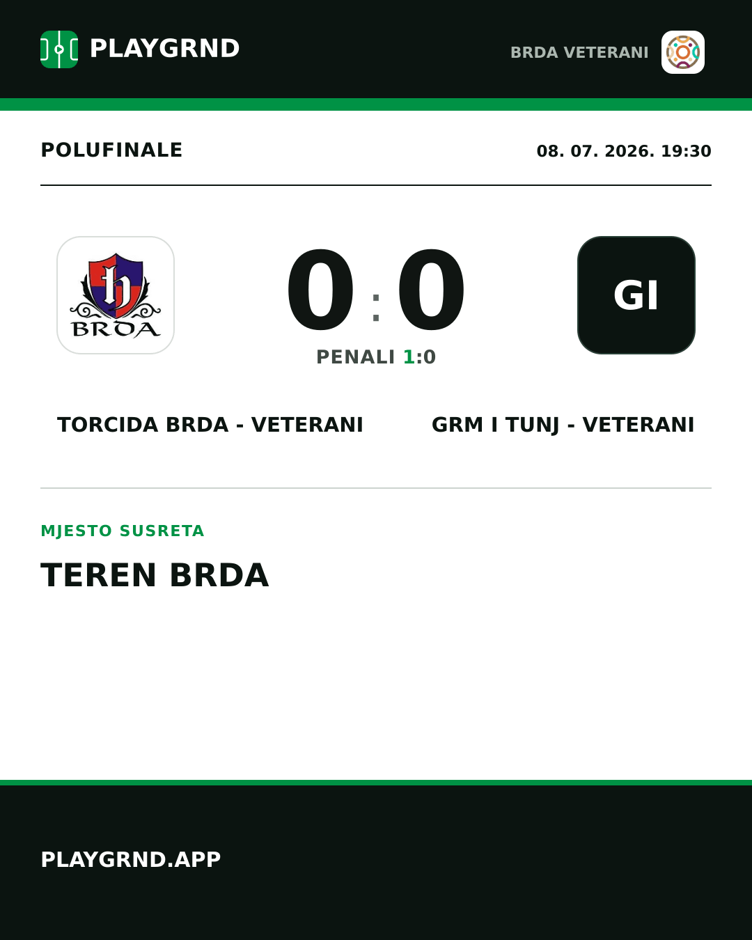 Instagram slika: Torcida Brda - Veterani 0:0 Grm i Tunj - Veterani