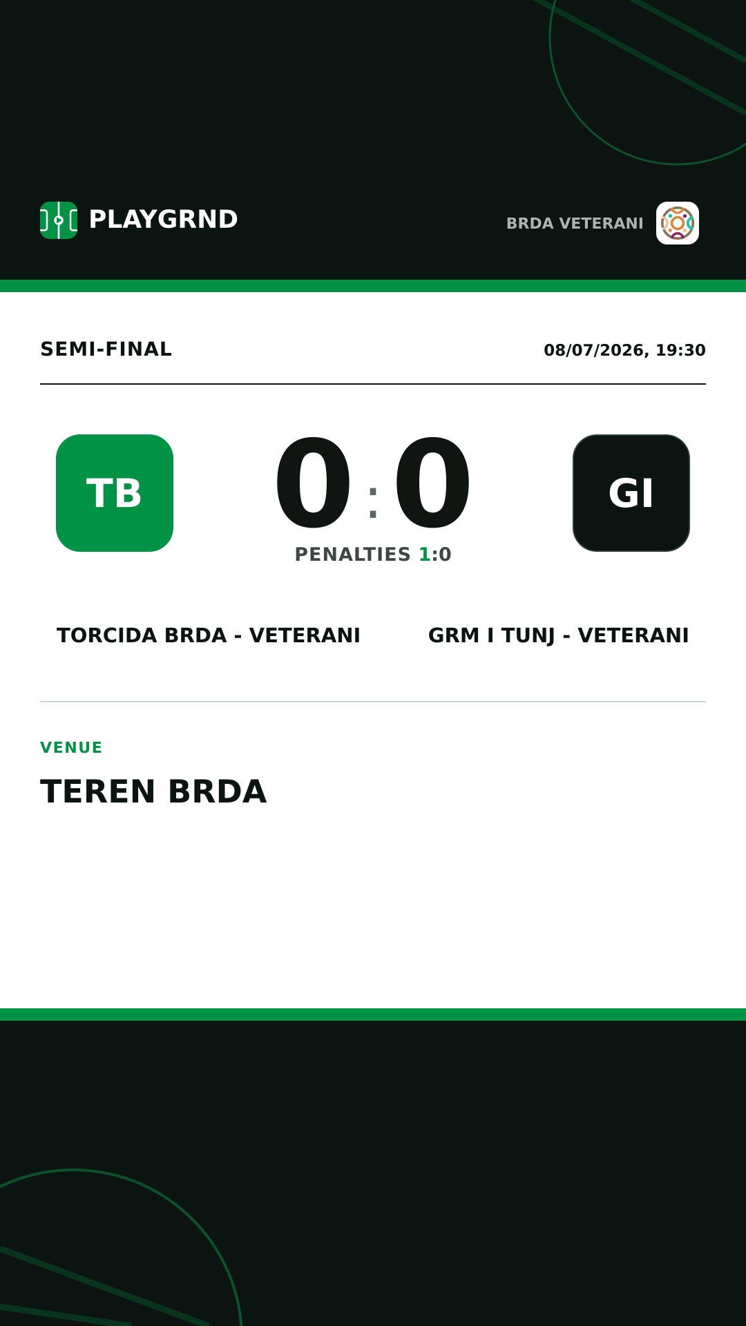 Instagram artwork: Torcida Brda - Veterani 0:0 Grm i Tunj - Veterani
