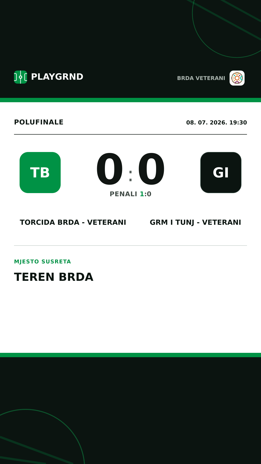 Instagram slika: Torcida Brda - Veterani 0:0 Grm i Tunj - Veterani