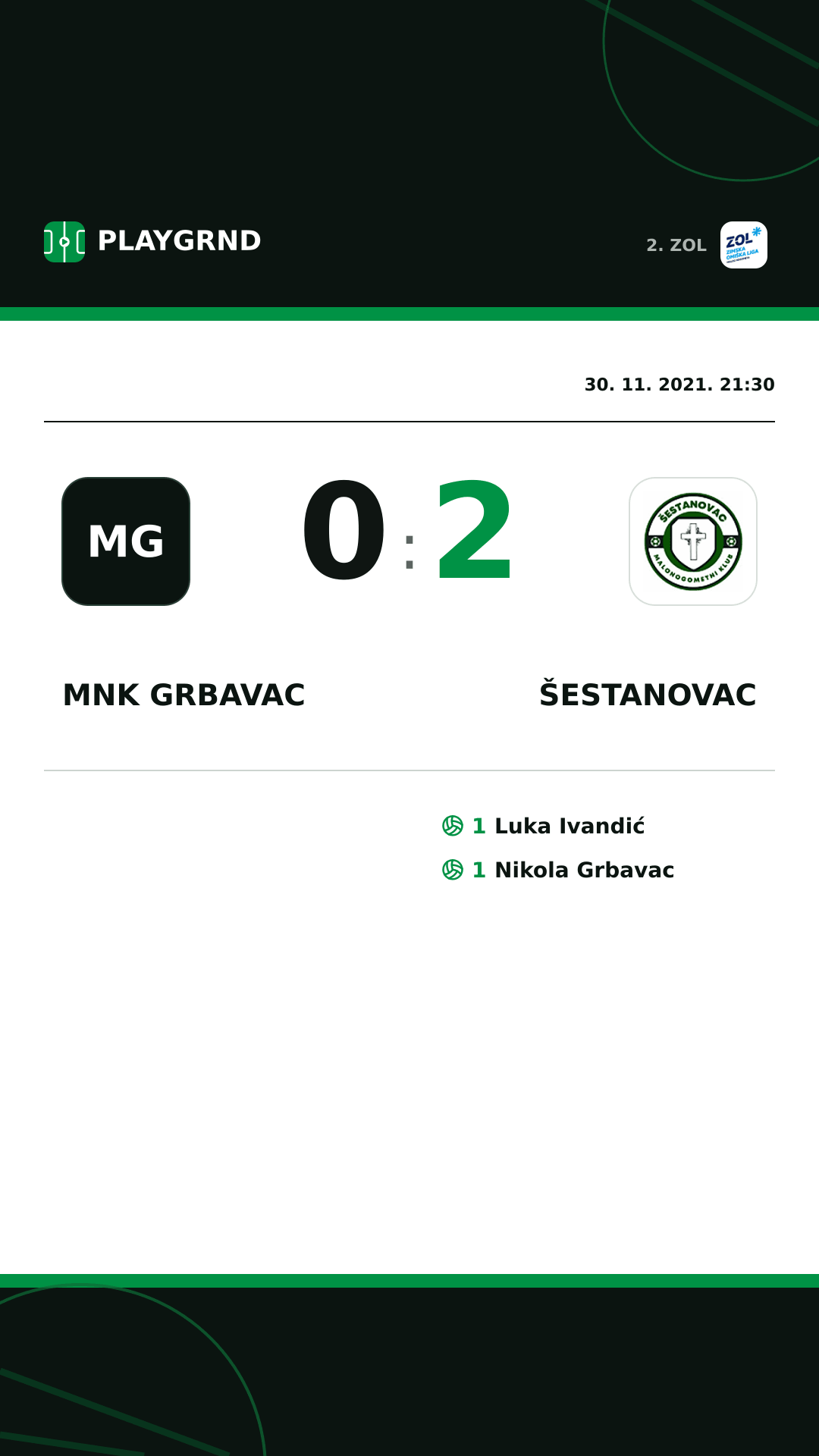 Instagram slika: MNK Grbavac 0:2 Šestanovac