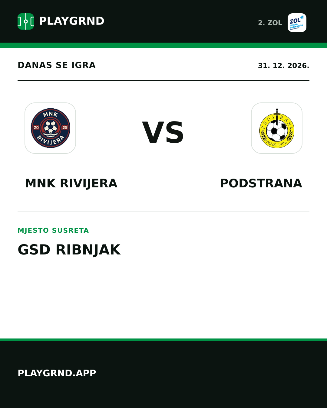 Instagram slika: MNK Rivijera vs Podstrana