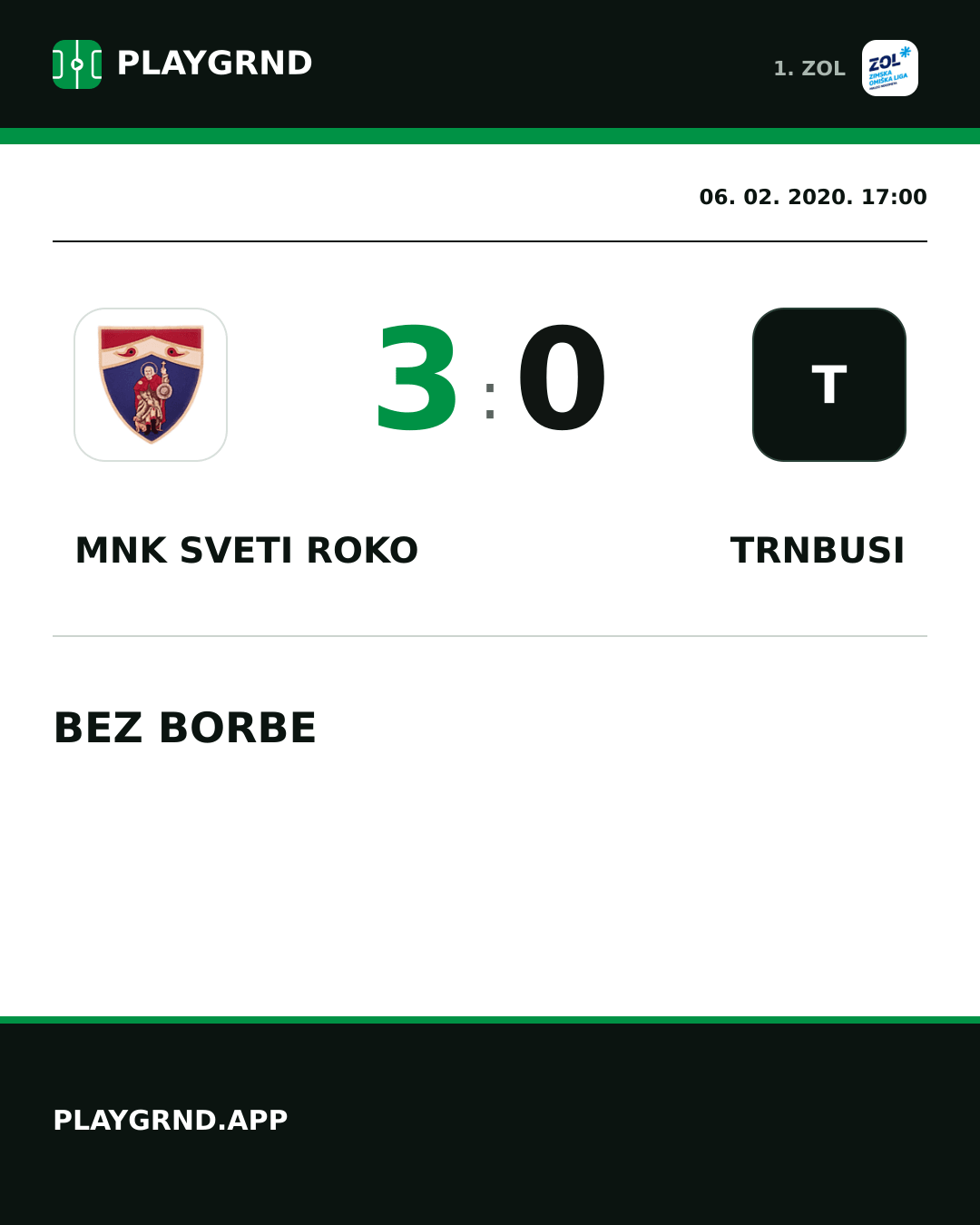 Instagram slika: MNK Sveti Roko 3:0 Trnbusi