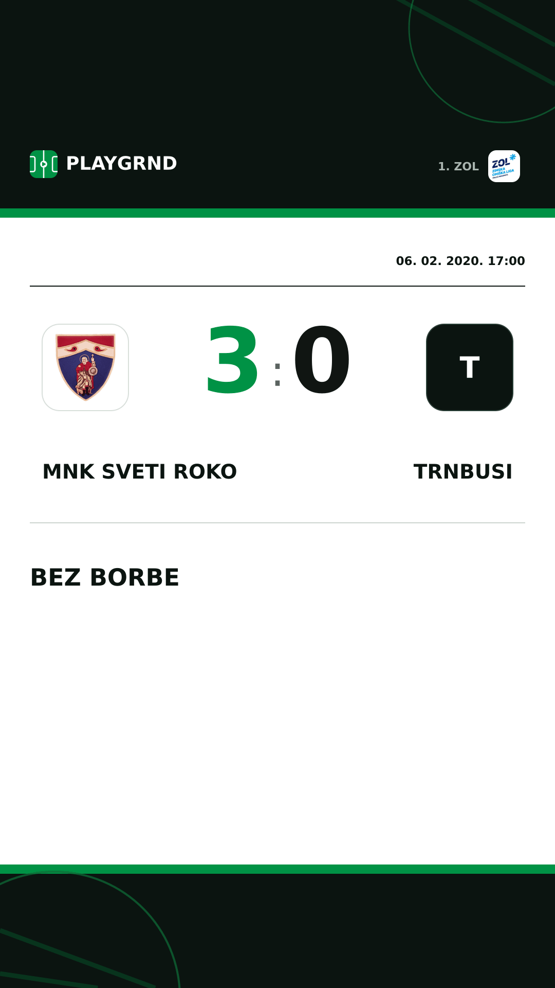Instagram slika: MNK Sveti Roko 3:0 Trnbusi