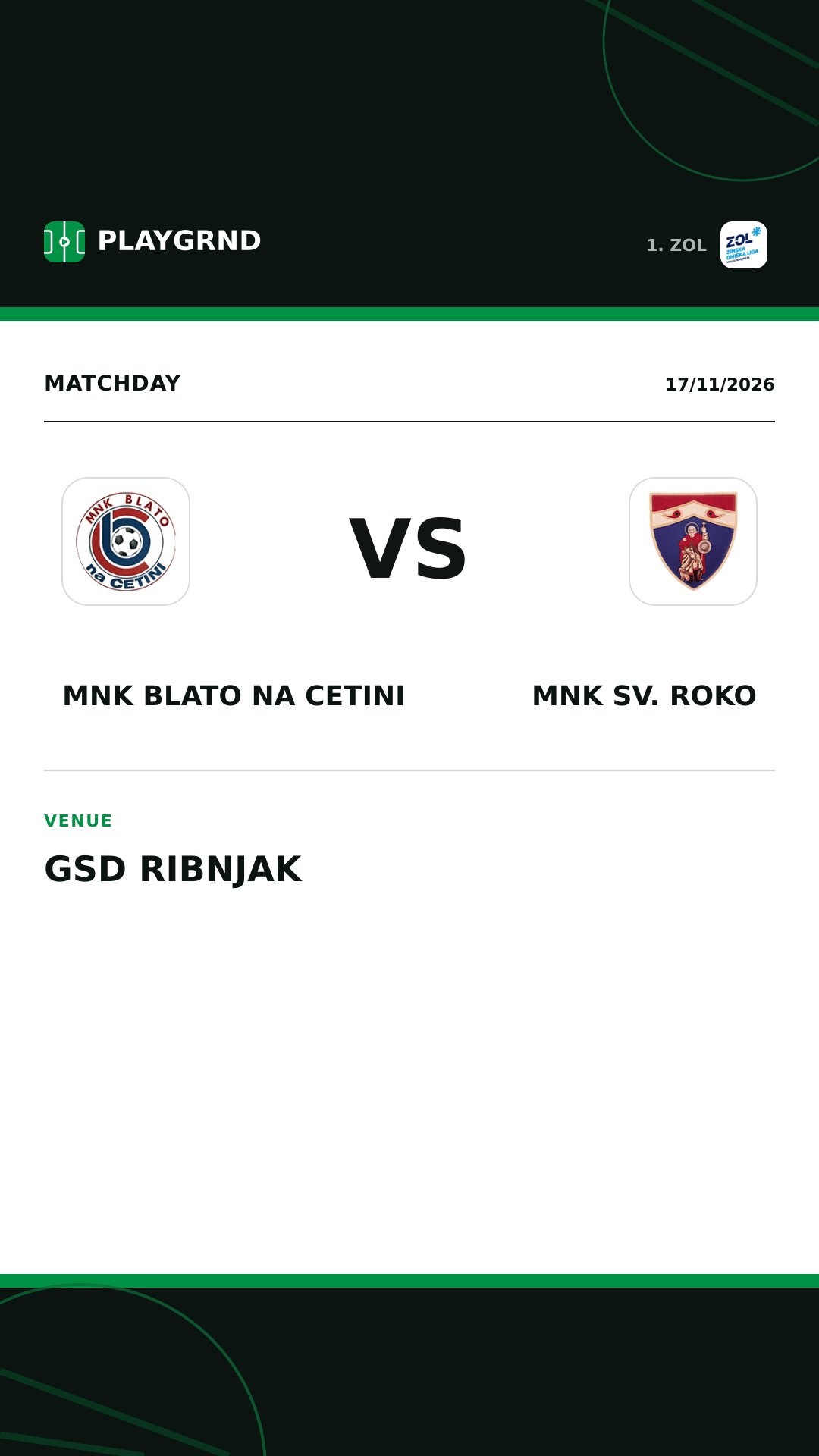 Instagram artwork: MNK Blato na Cetini vs MNK Sv. Roko